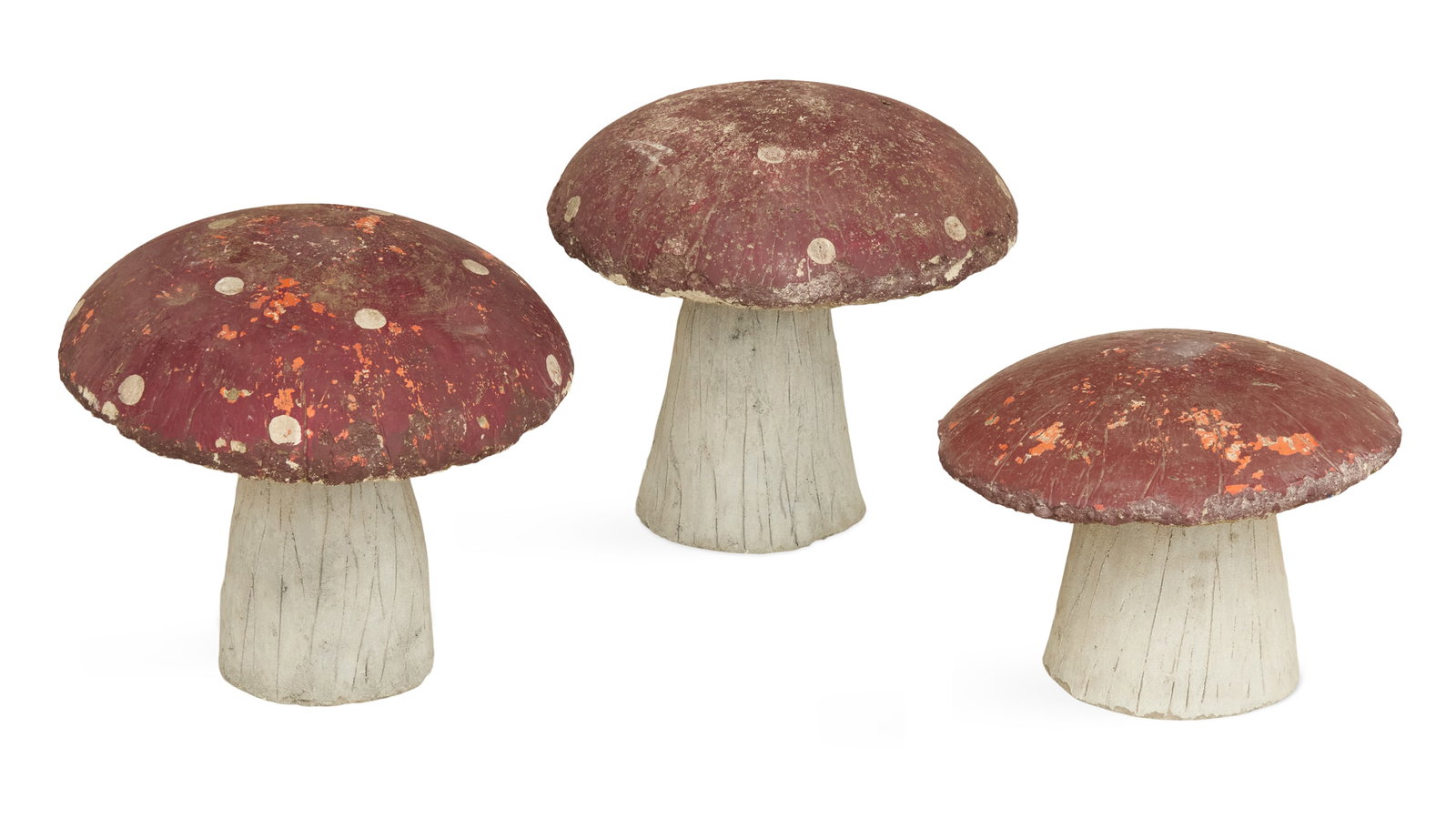 Three Cast-Stone Toadstools (1 of 2)
