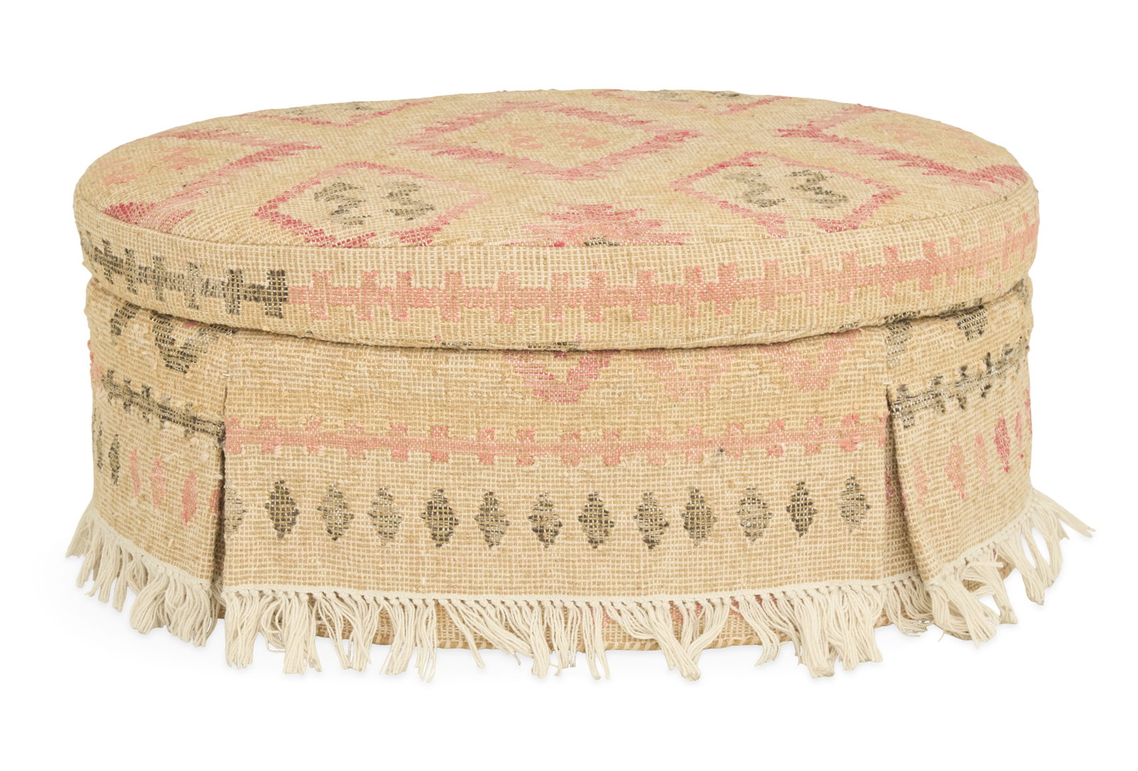 Contemporary Upholstered Oval Ottoman (1 of 3)