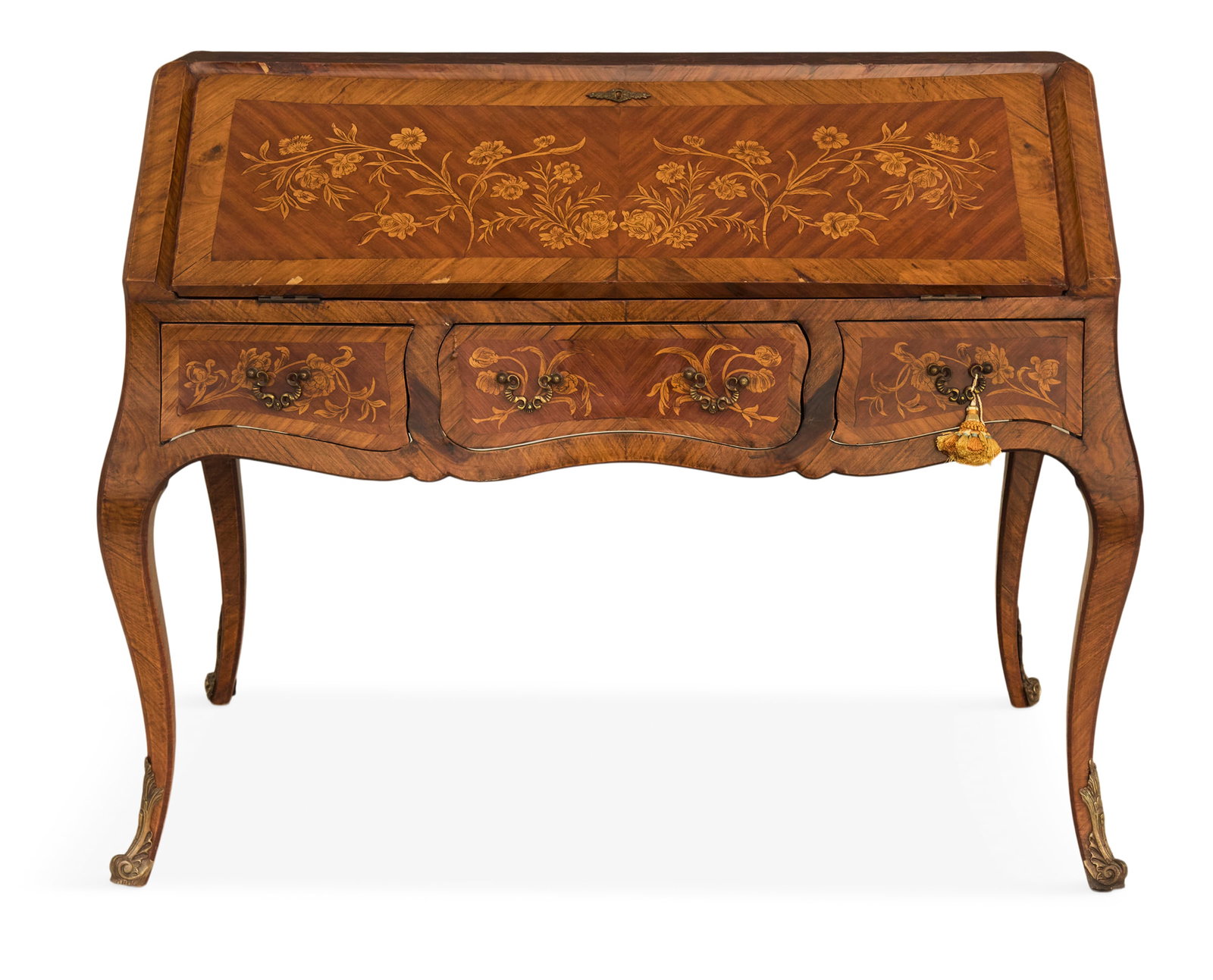 Kingwood and Boxwood Inlaid Double-Sided Desk (1 of 4)