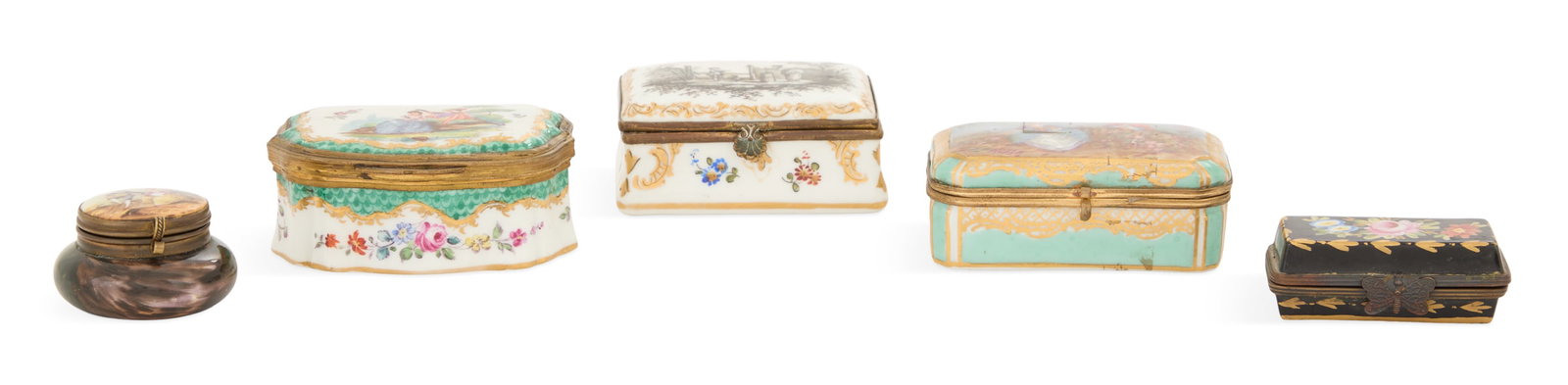 Collection of Five Small Porcelain Boxes (1 of 8)