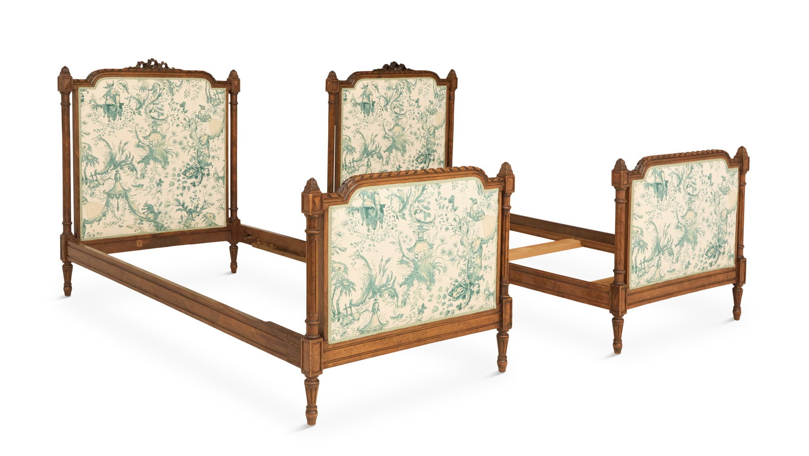 Pair of Louis XVI-Style Walnut Twin Beds (1 of 5)