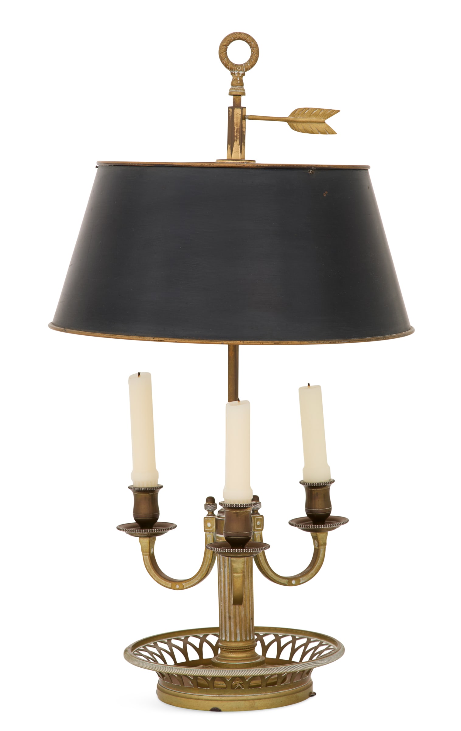 Tole and Bronze Bouillotte Lamp (1 of 2)