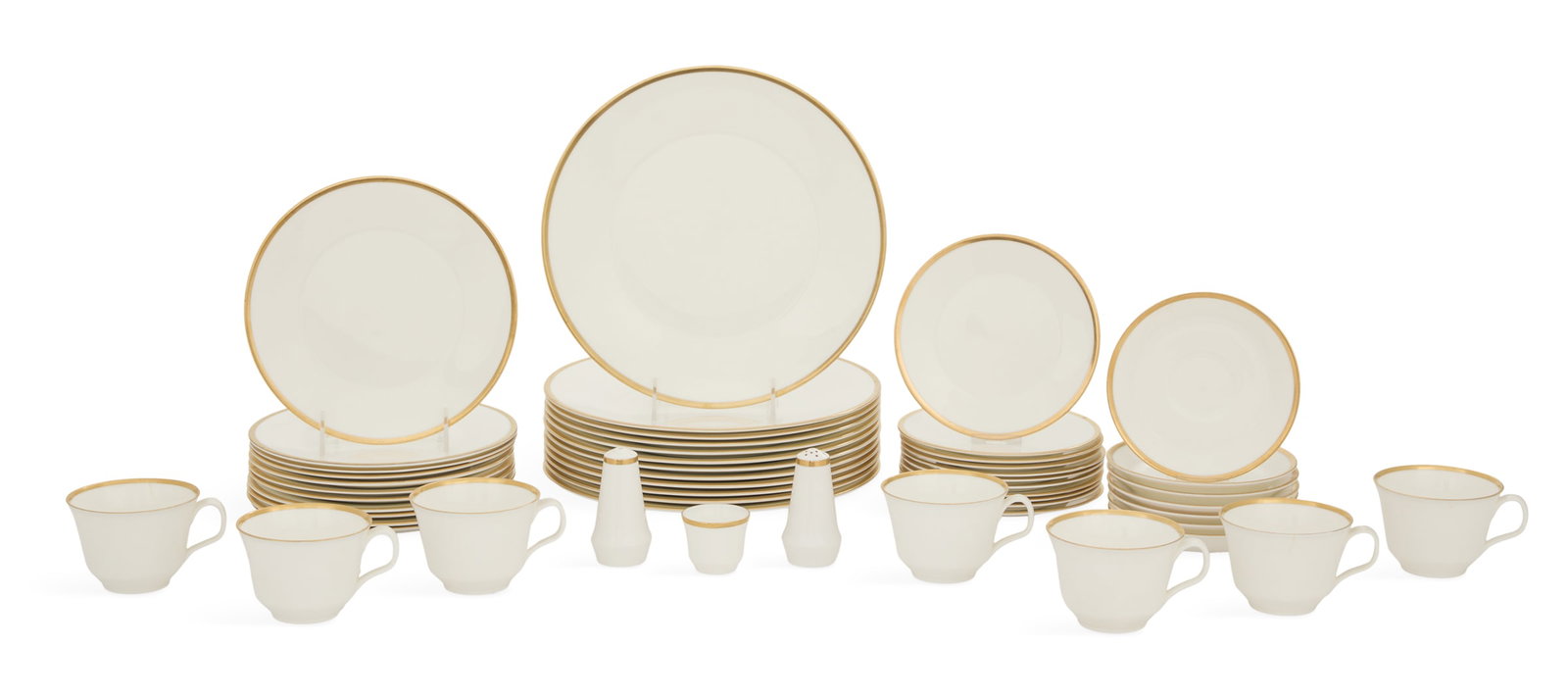 Minton "Horizon" Dessert Service: Minton "Horizon" Bone China Partial Dessert Service 20th century, each piece signed on the back, the service including: seven cups, h. 2-5/8"; seven saucers, dia. 5-1/2"; eleven bread-and-butter plate