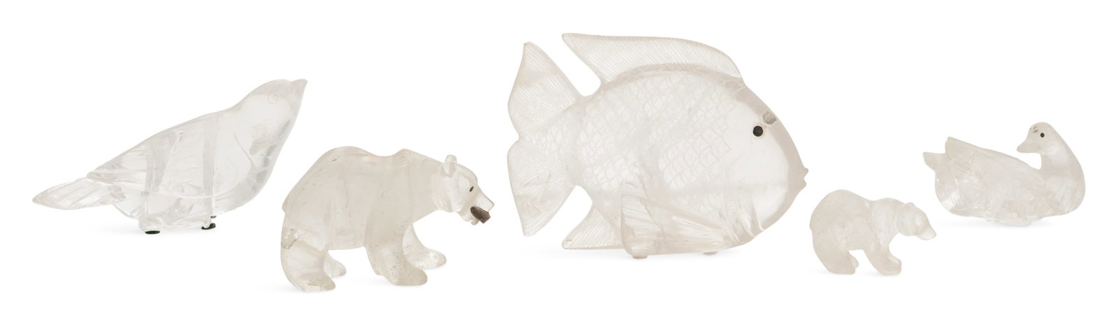 Collection of Five Rock Crystal Animals (1 of 2)