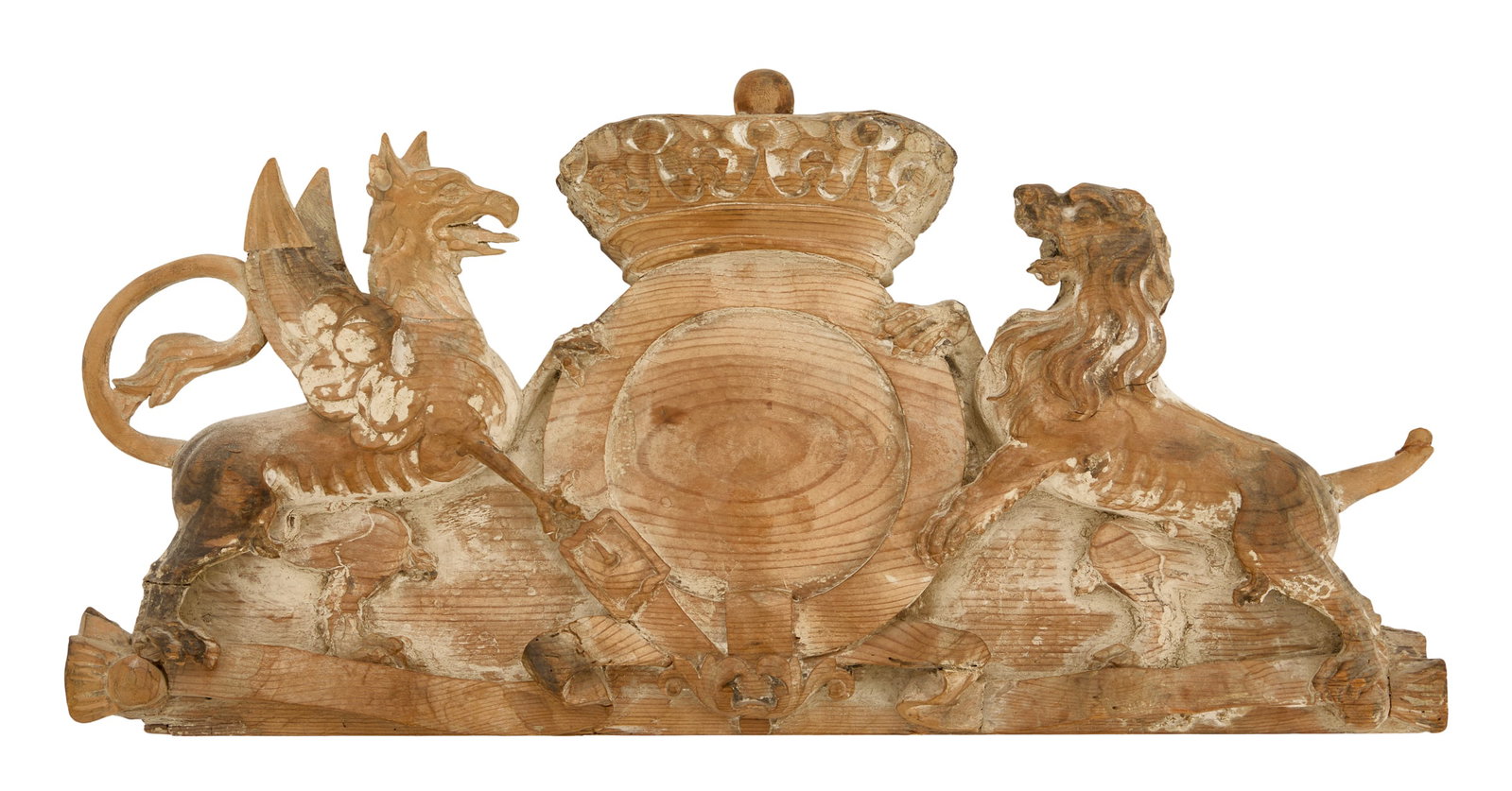 Limed Pine British Coat of Arms (1 of 2)