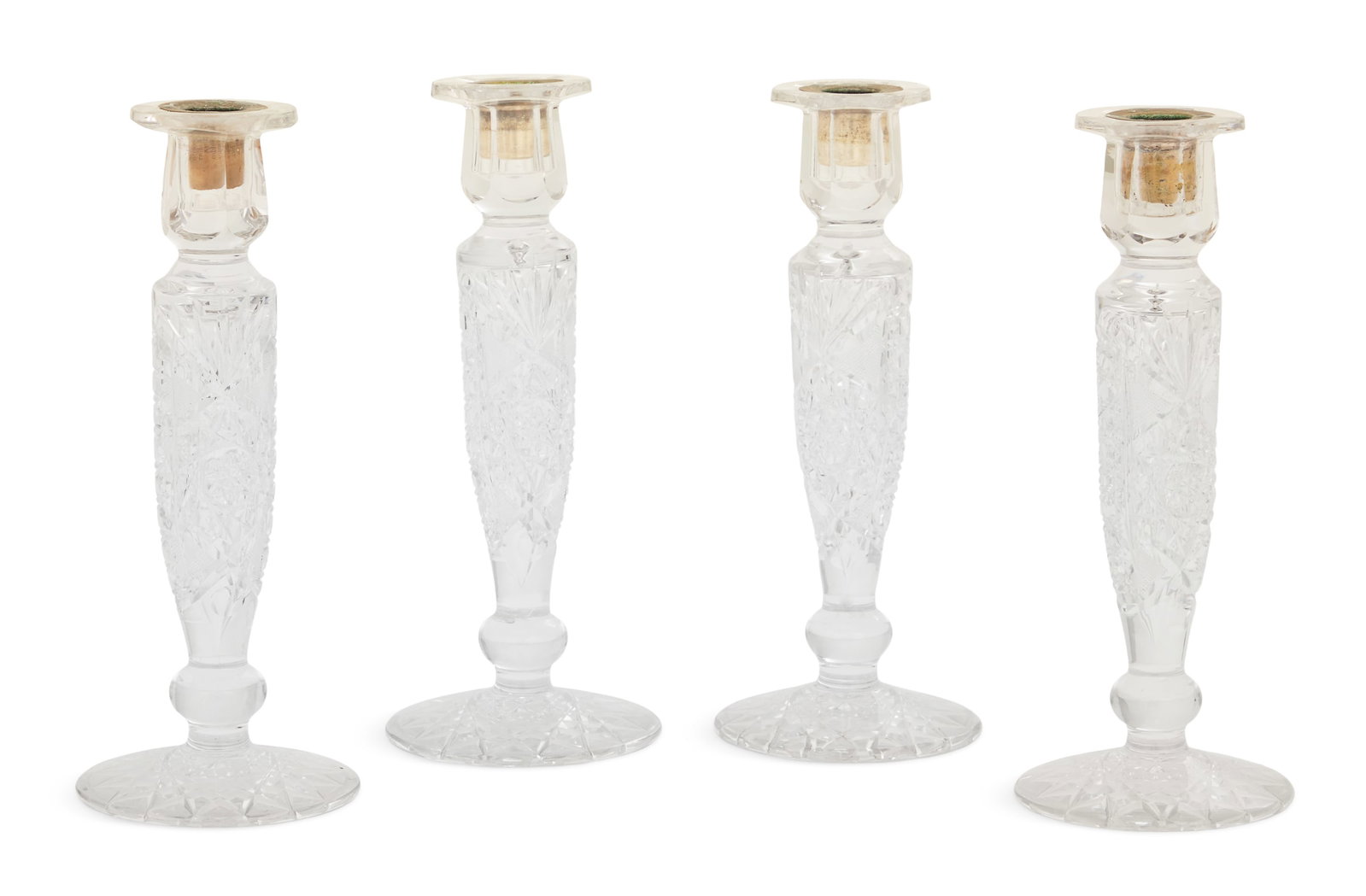 Rare Set of Four Cut-Glass Candlesticks (1 of 1)