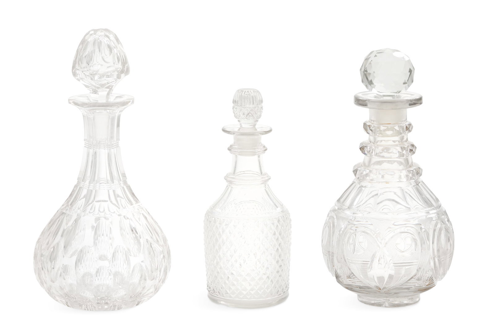 Collection of Three Glass Decanters (1 of 2)