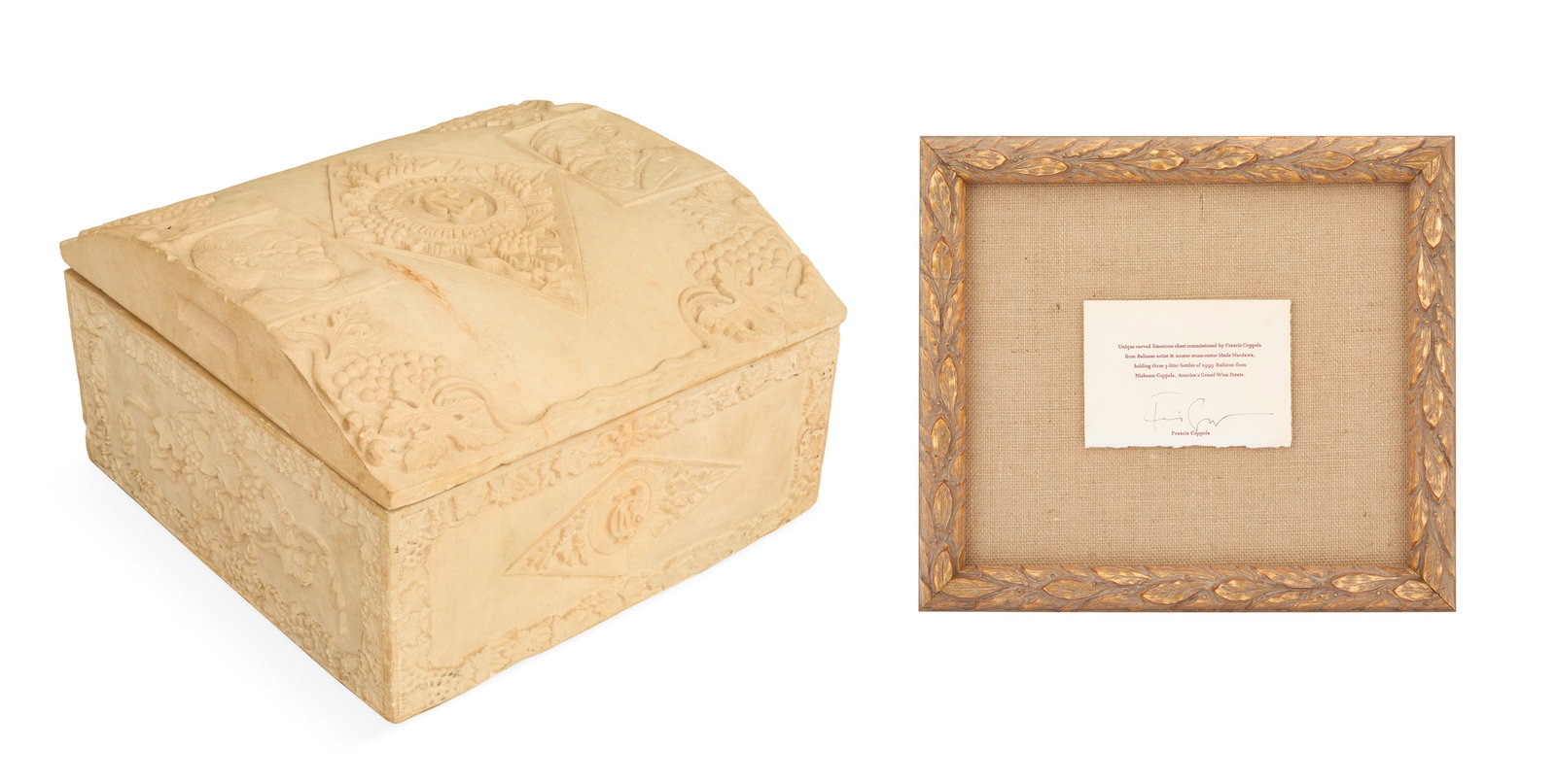 Unusual Cast-Limestone Wine Casket (1 of 4)
