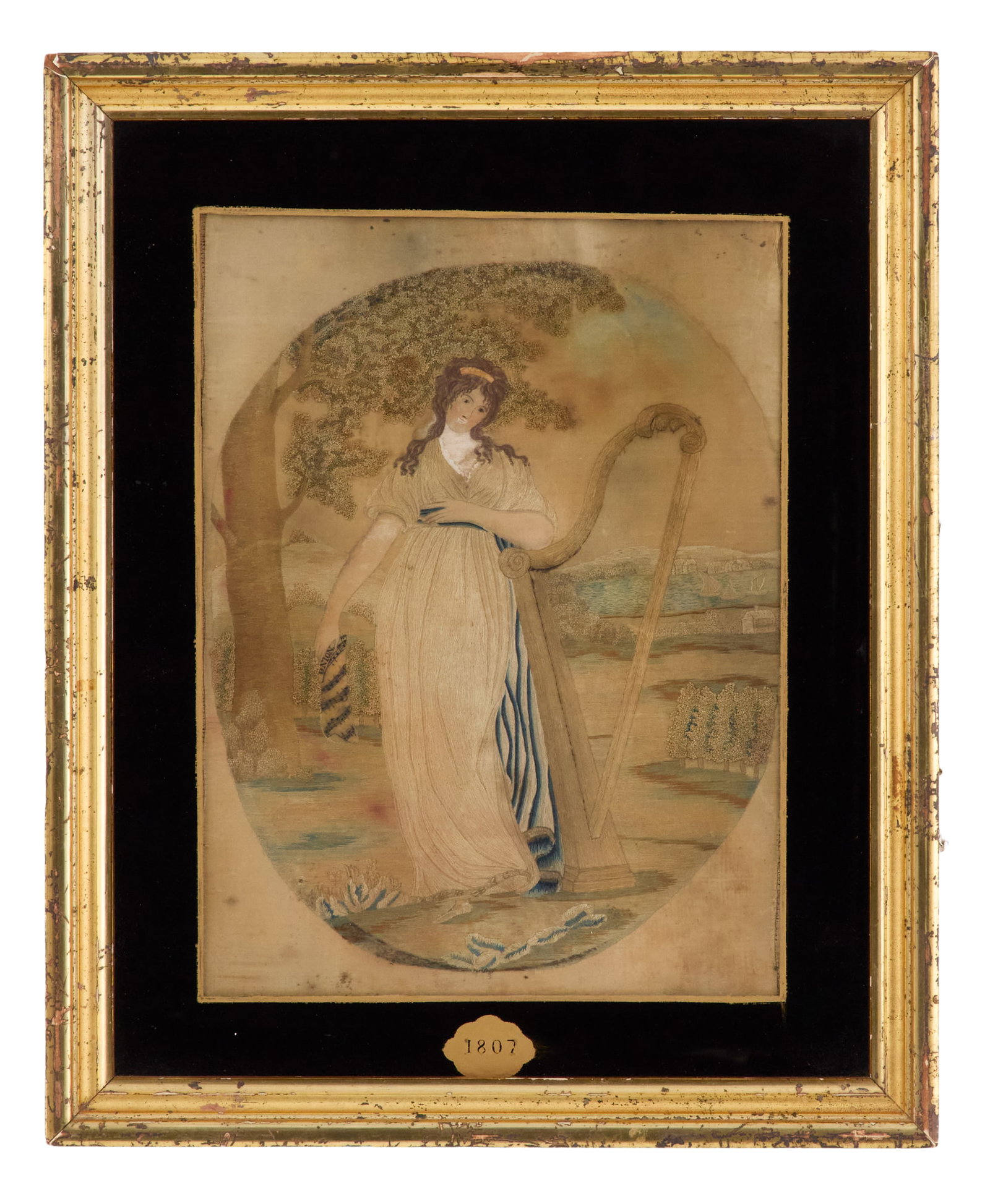 George III Needlework Picture of a Classical Muse (1 of 2)