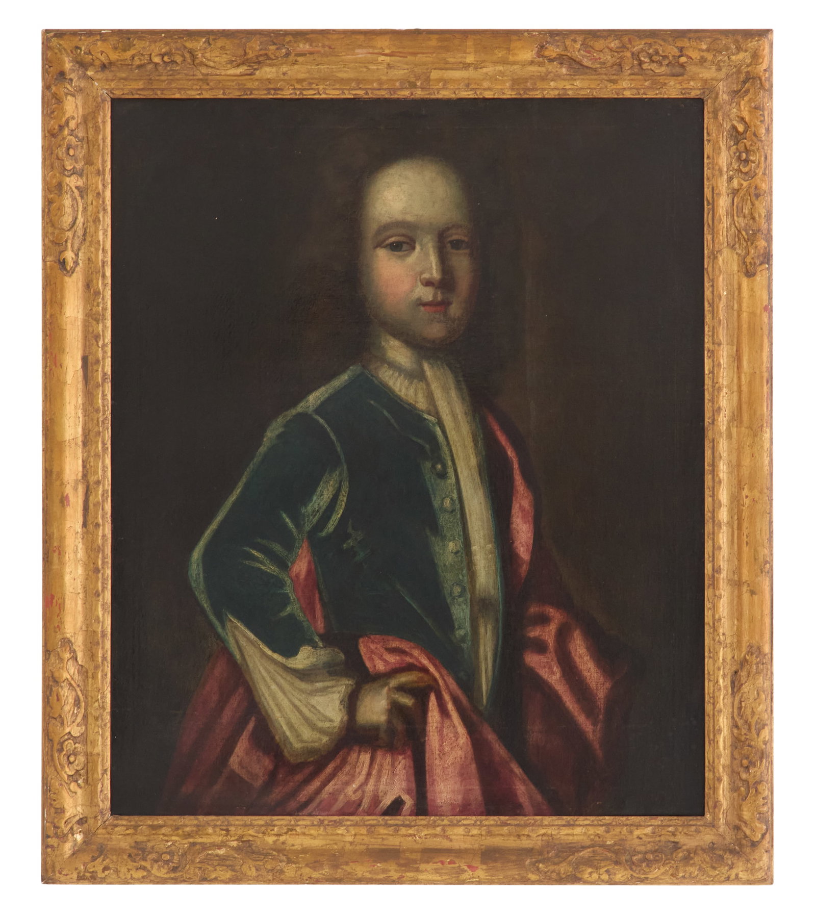 English School (18th Century): English School 18th Century "Portrait of a Young Gentleman (Possibly Reverend Henry Bye)" oil on canvas unsigned, an old inscription en verso identifying the sitter as Rev. Henry Bye. Framed. 30" x 25