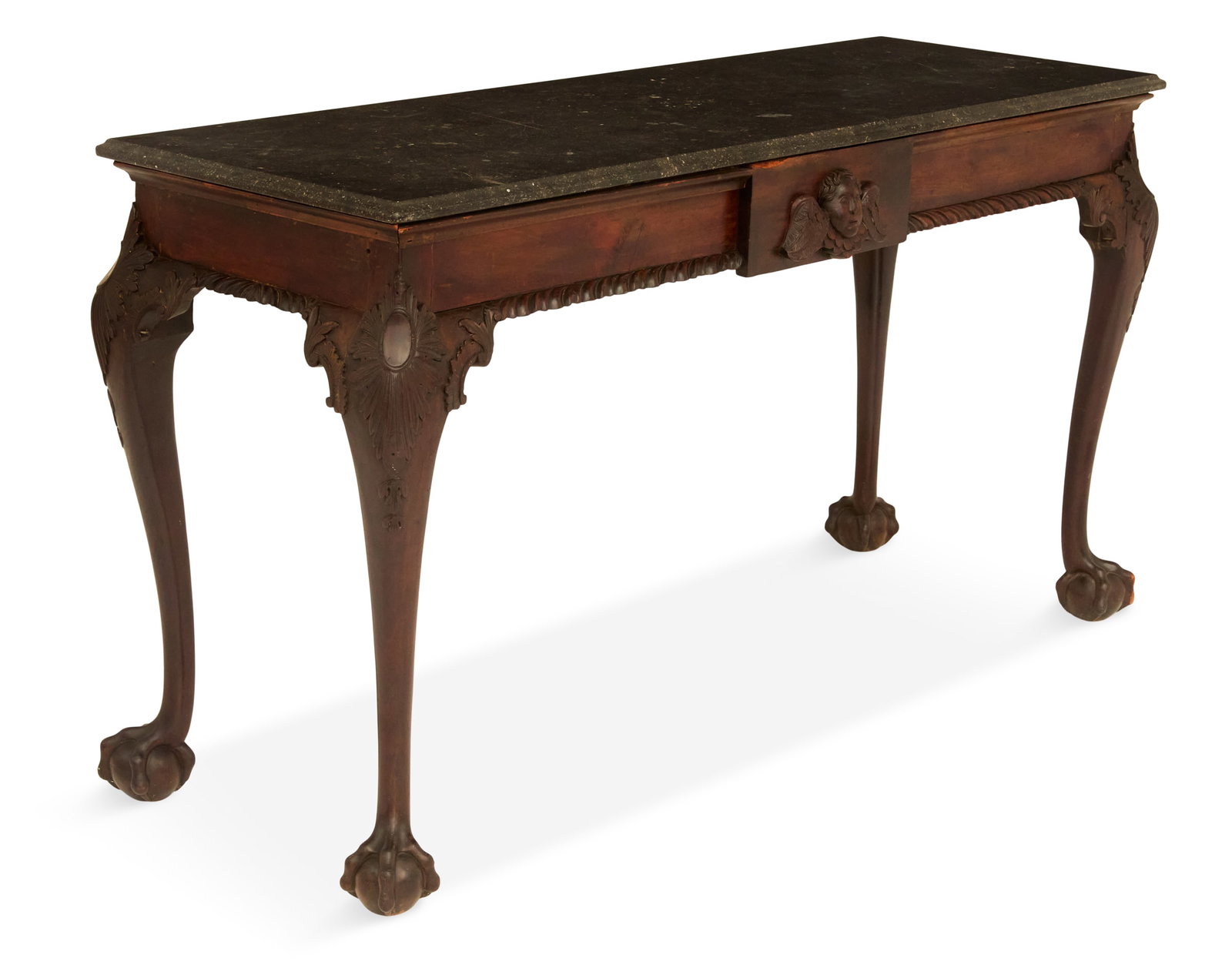 George III-Style Carved Mahogany Side Table (1 of 5)