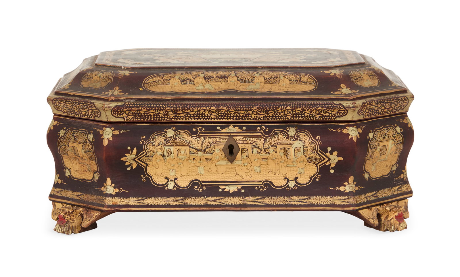 Chinese Export Lacquered Work Box (1 of 9)