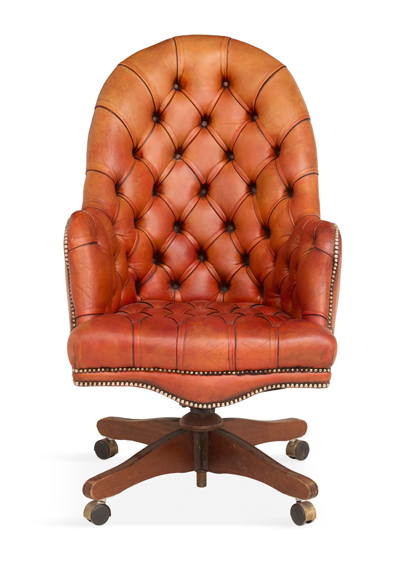 Brown Leather Swivel Desk Chair (1 of 3)