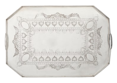 English Silverplate Galleried Tray