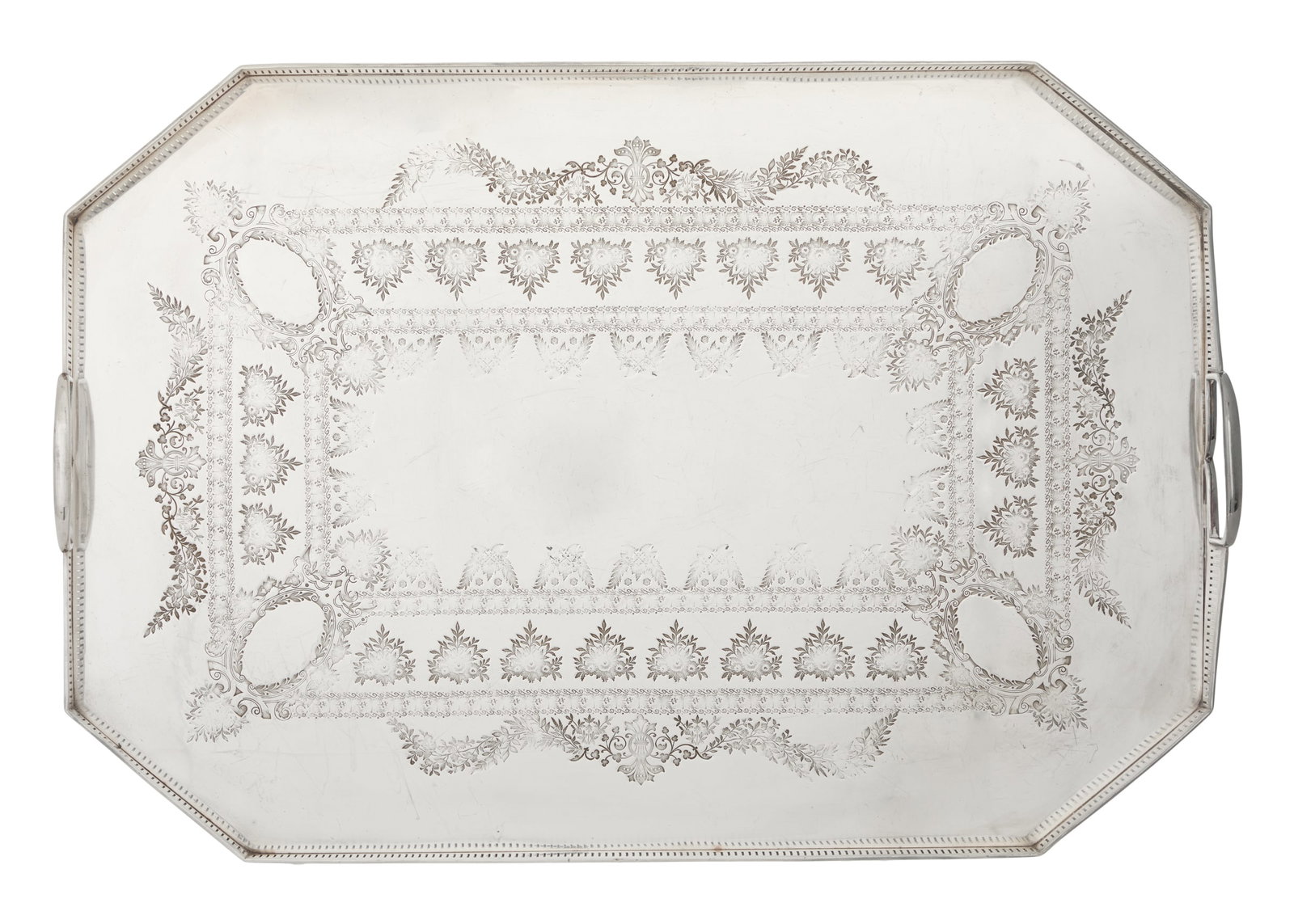 English Silverplate Galleried Tray (1 of 3)