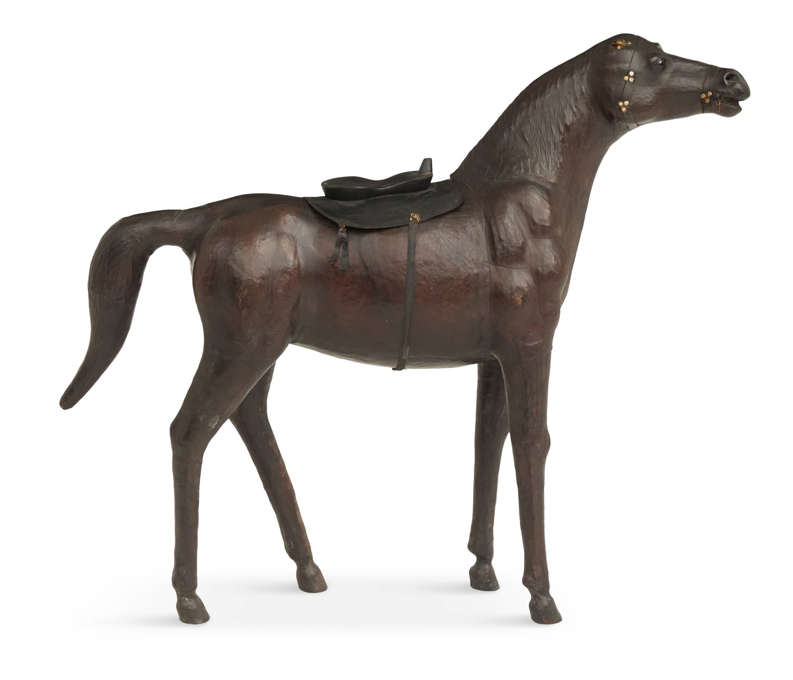 Large English Leather-Covered Model of a Horse (1 of 3)