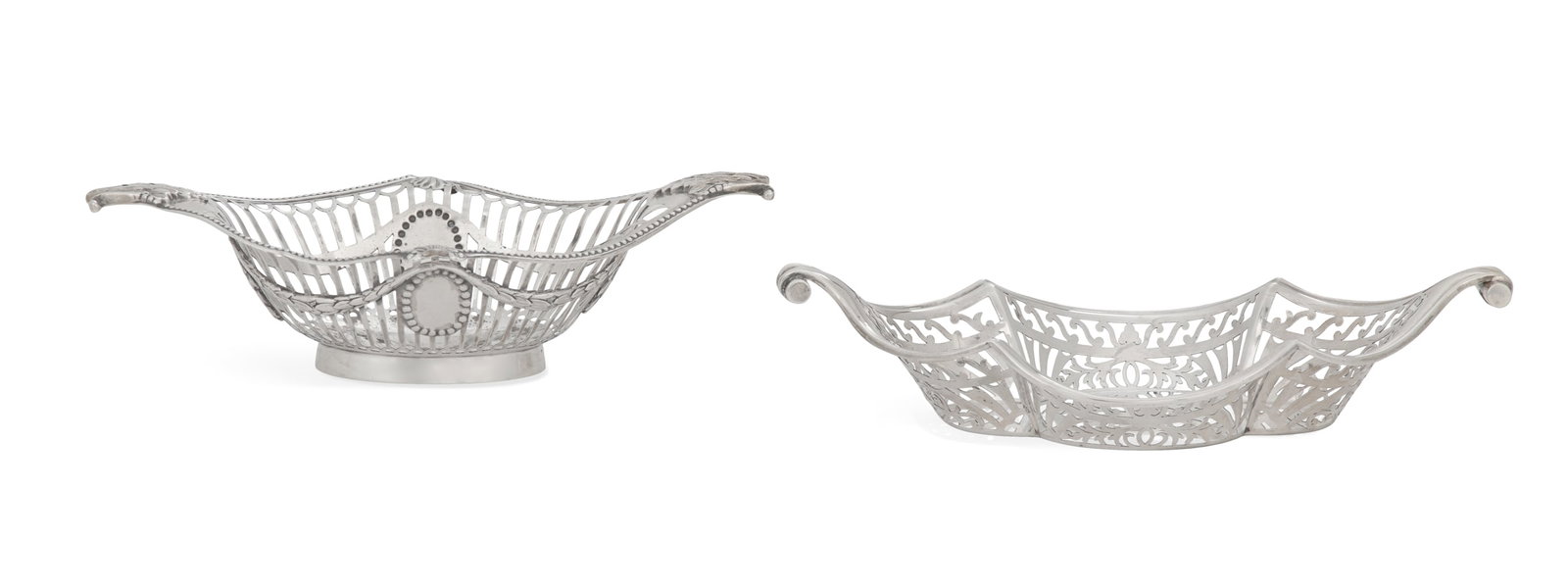 Two Edwardian Sterling Silver Fruit Baskets (1 of 3)