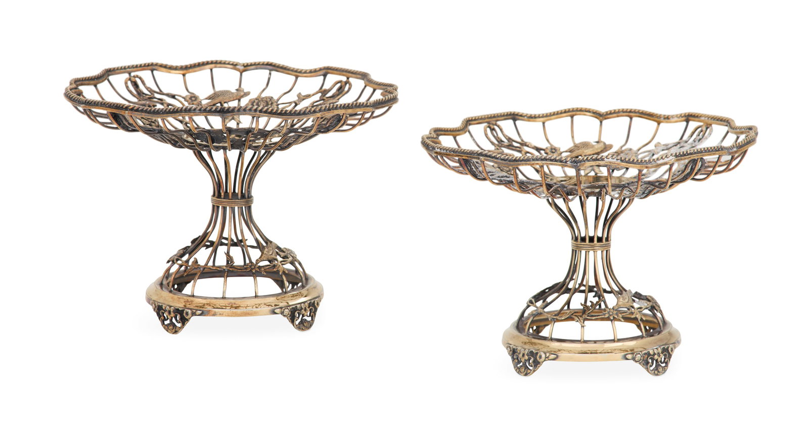 Pair of George V Silver-Gilt Sweetmeat Stands (1 of 3)