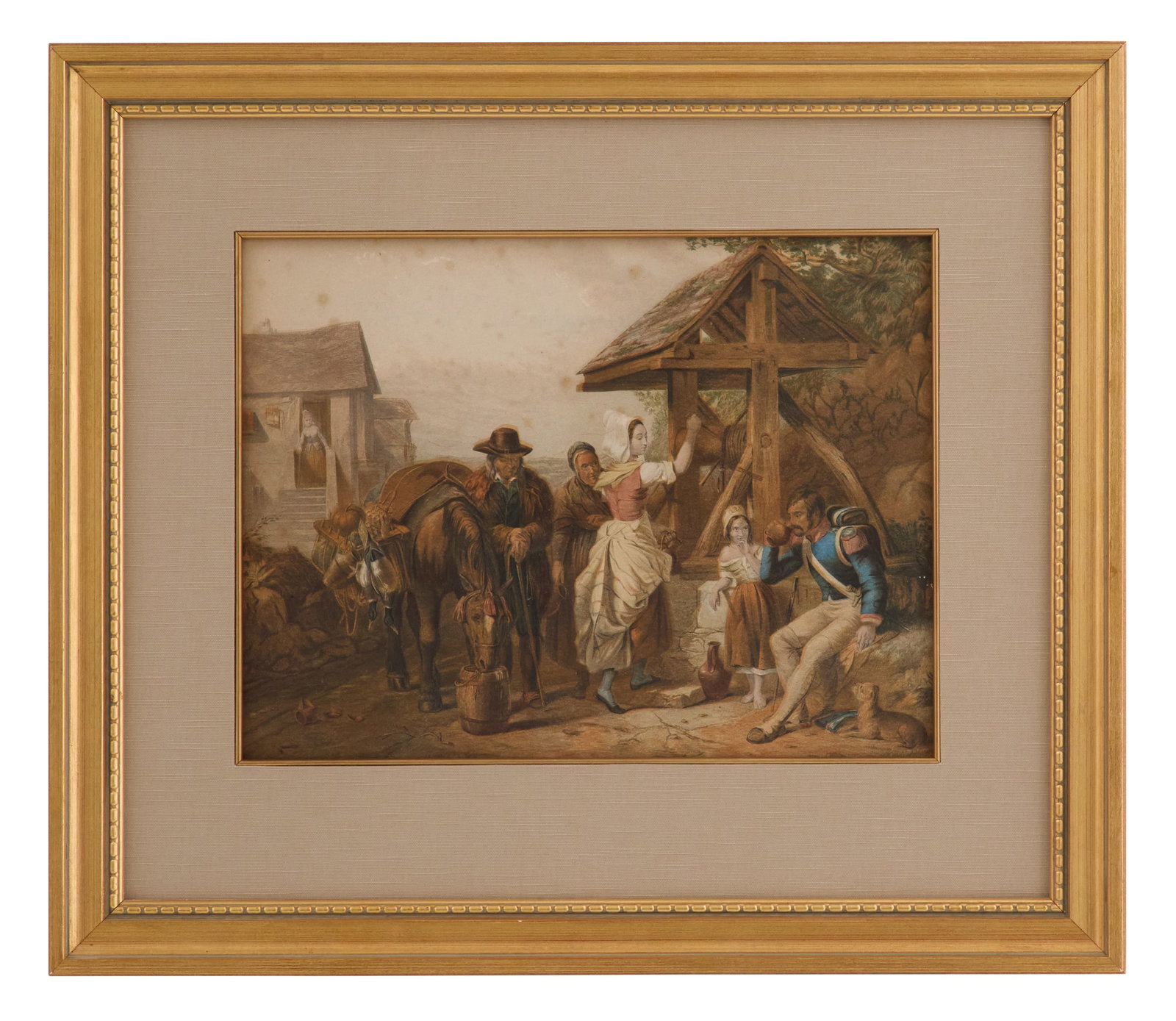 graving of "The Tired Soldier at the Well" (1 of 2)