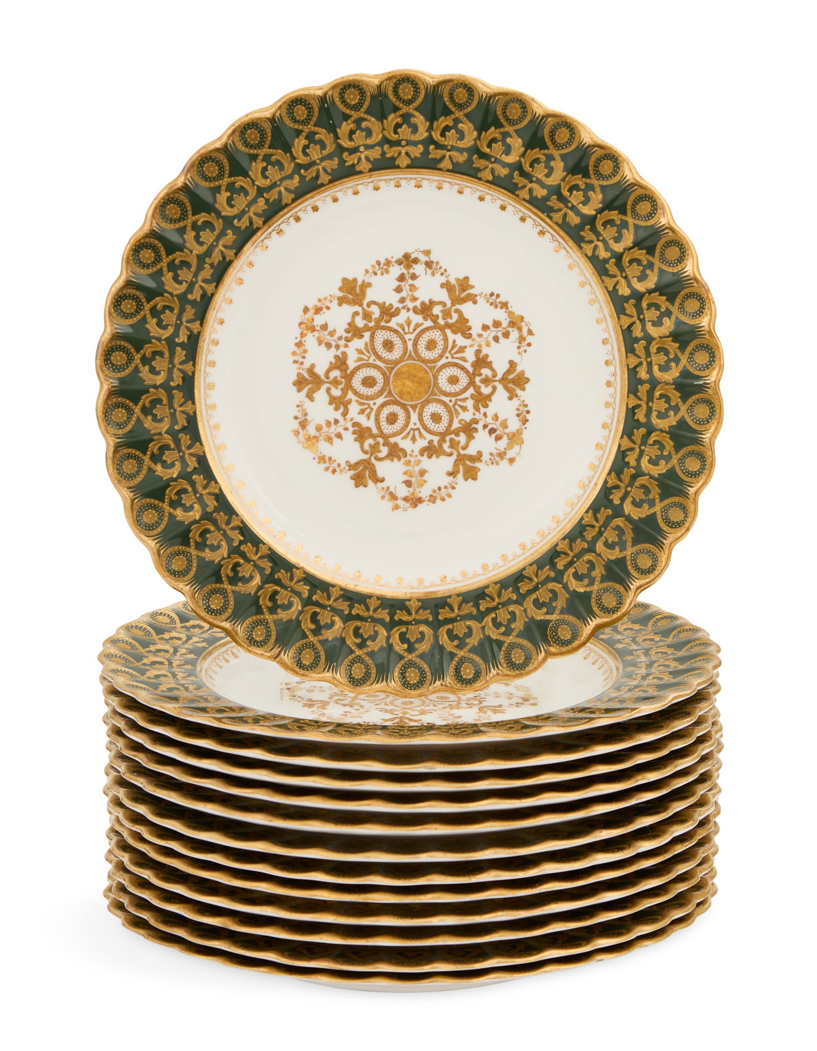 Set of Thirteen Copeland Porcelain Dessert Plates (1 of 2)