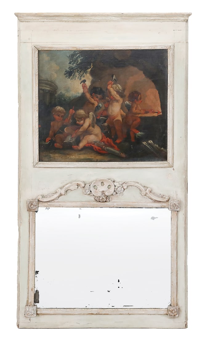 Directoire Painted Trumeau Mirror (1 of 2)