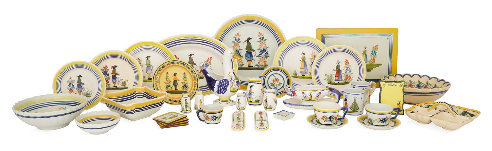 Collection of French Quimper Pottery Dinnerware (1 of 5)