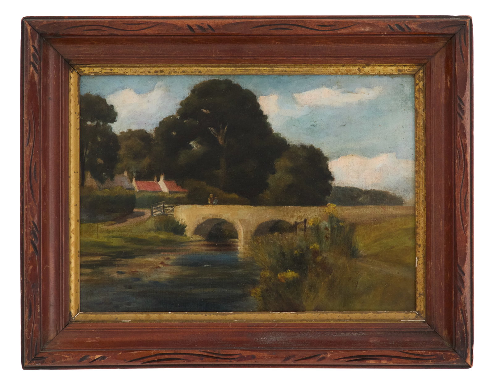 British School (Early 20th Century): British School Early 20th Century "The Viaduct" oil on canvas unsigned. Framed. 10" x 14", framed 14" x 18" Provenance: Kevin Stone Antiques, The Collection of Kevin Stone & Mark Diamond.