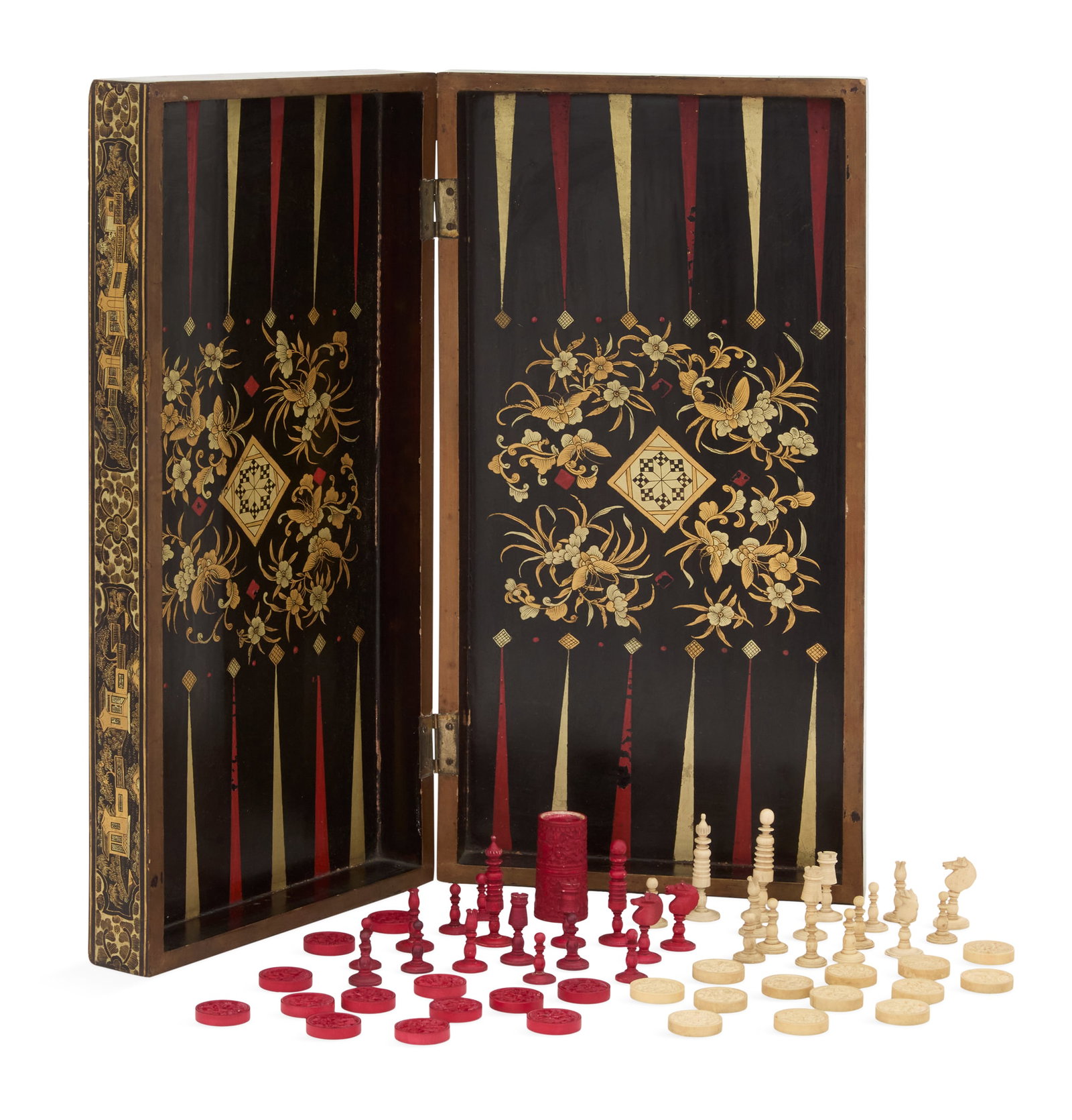 Chinese Export Lacquer Gaming Set (1 of 4)