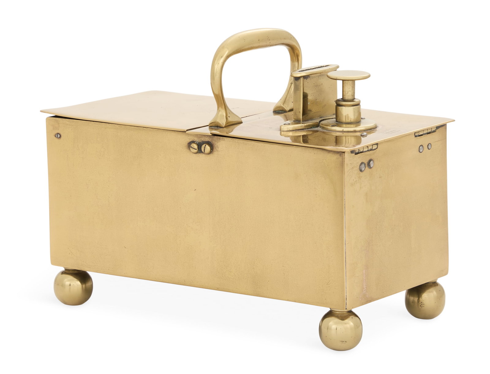 "Rich's Patent" Brass Honesty Tobacco Box (1 of 5)