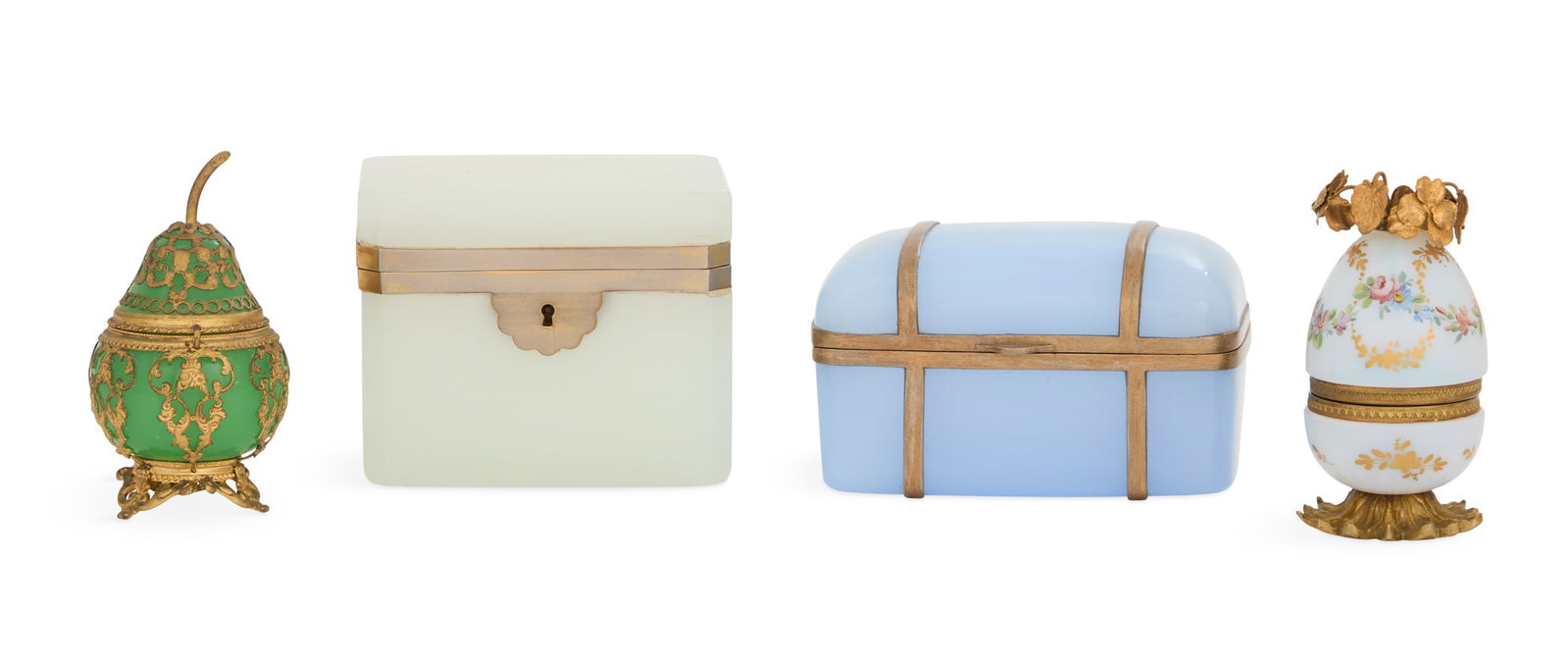 Collection of Four French Opaline Jewel Caskets (1 of 3)