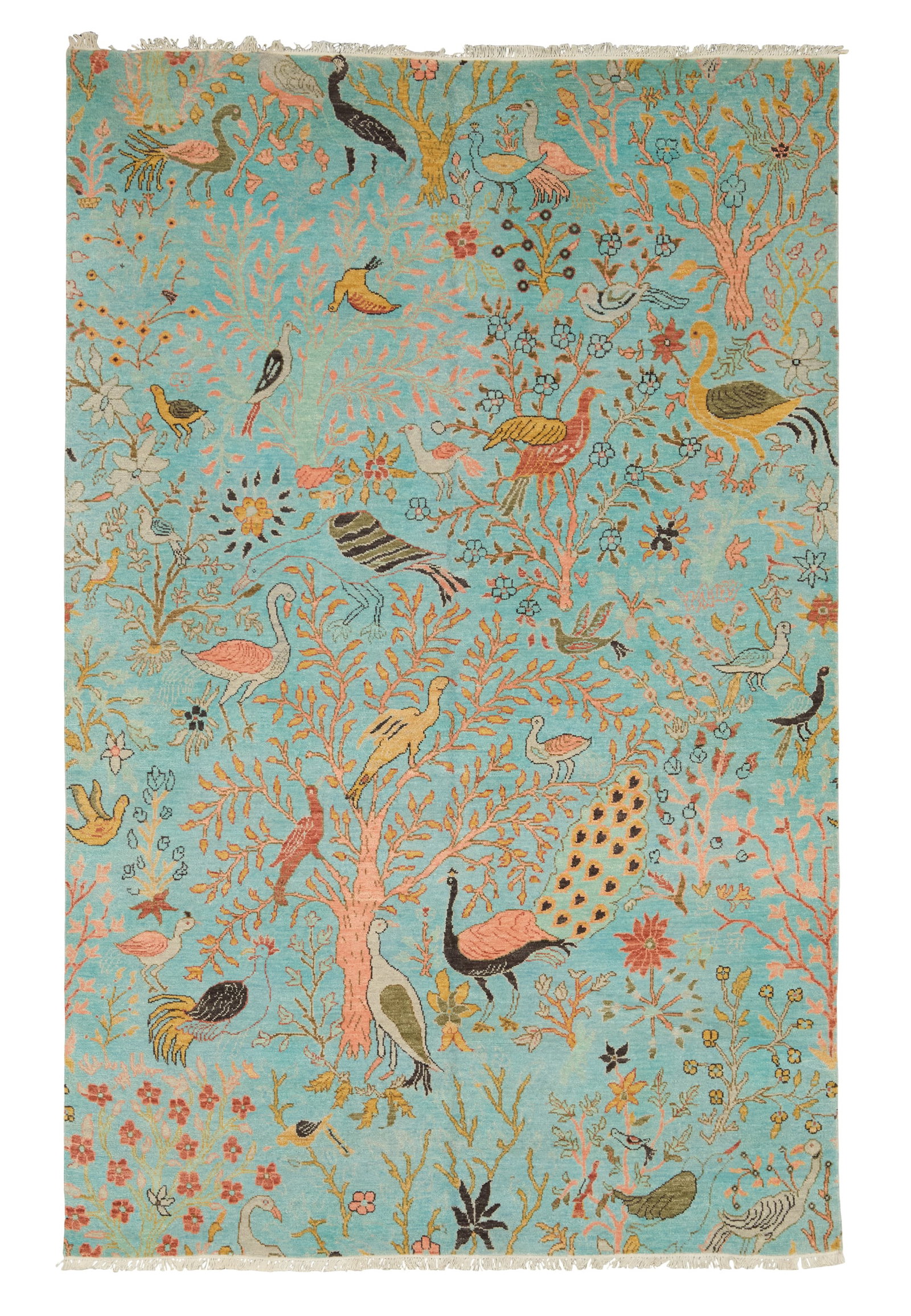Peshawar Birds of Paradise Carpet: Peshawar Birds of Paradise Carpet 6' x 9' 1"