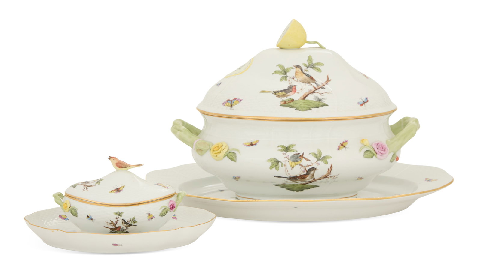 Four Pieces of Herend "Rothschild Bird" Porcelain (1 of 3)