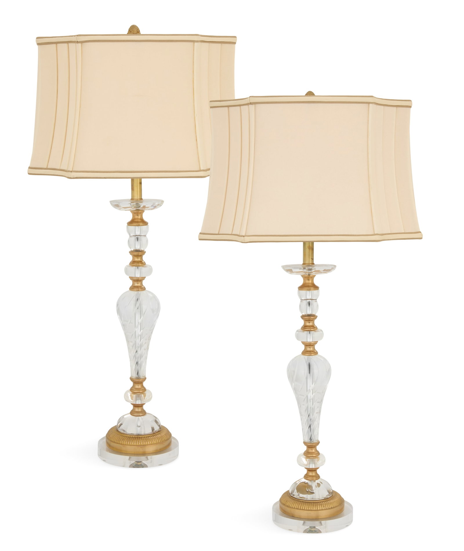 Pair of Contemporary Bronze and Crystal Lamps (1 of 3)