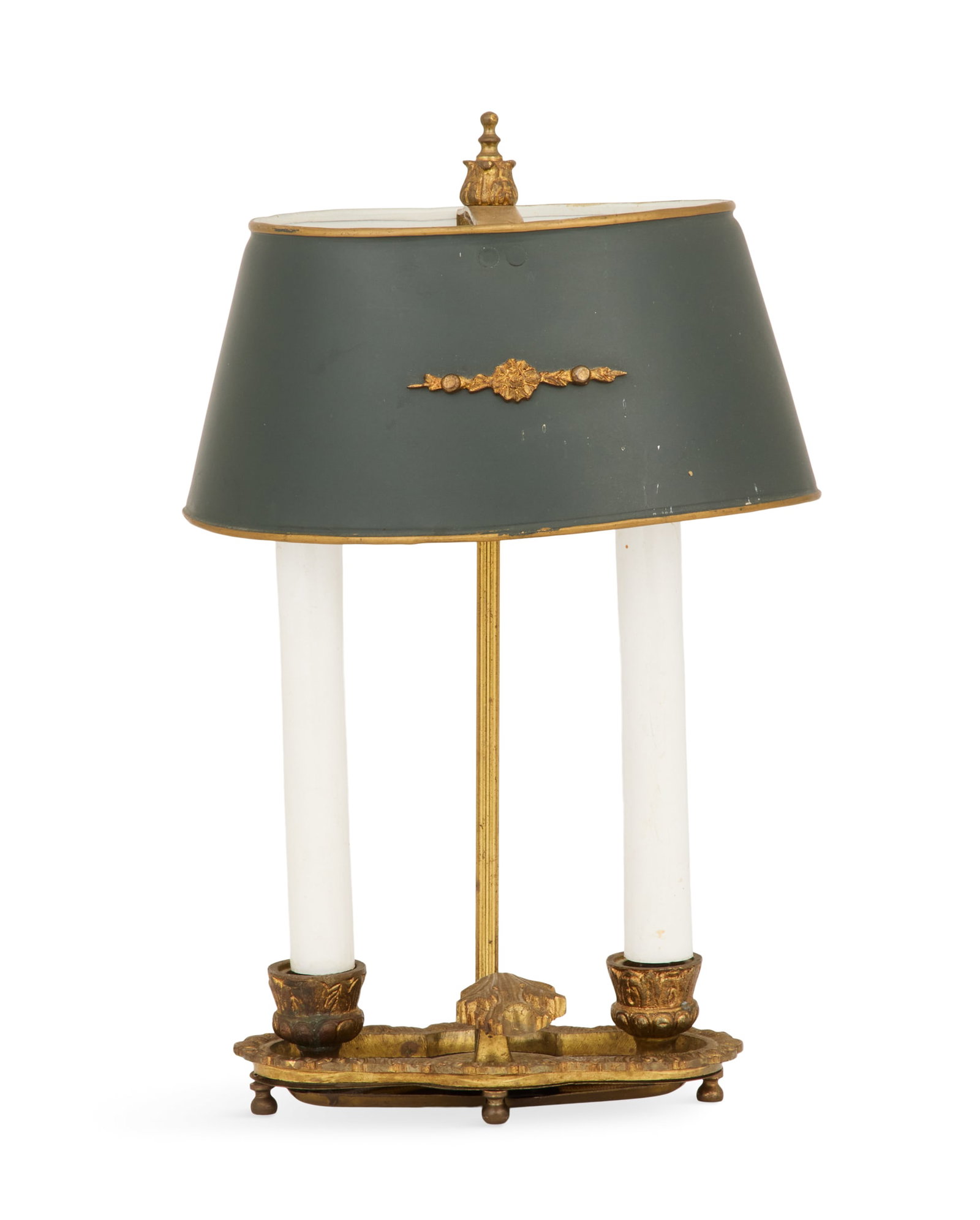 Petite French Tole and Bronze Bouillotte Lamp (1 of 3)