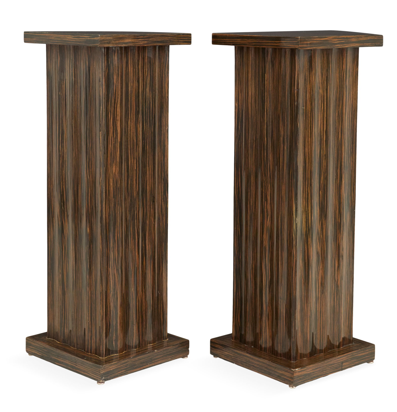 Pair of Art Deco-Style Calamander Wood Pedestals (1 of 2)