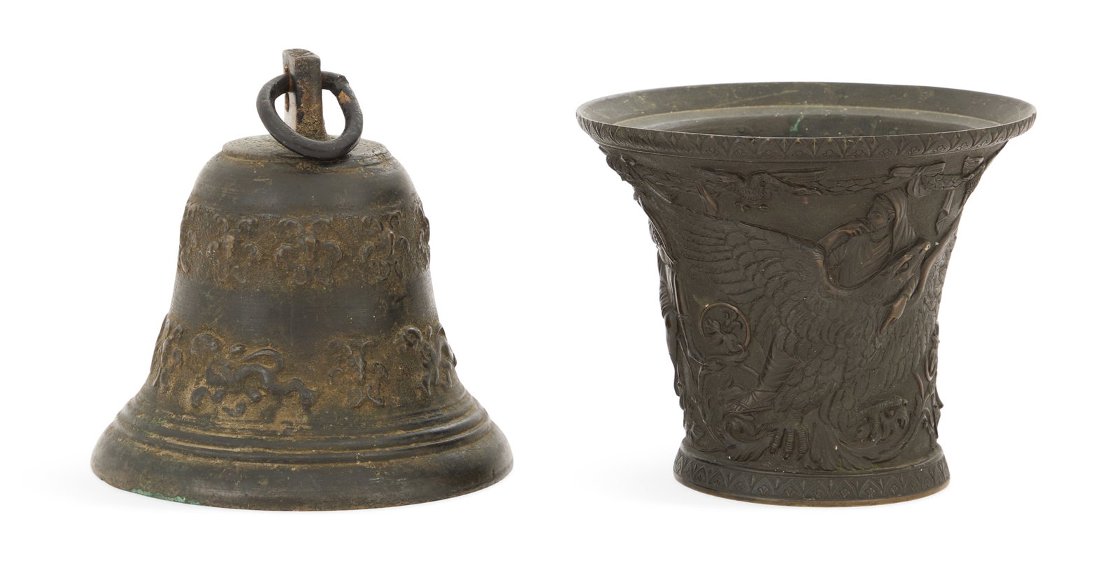 Two 19th-Century Patinated Bronze Objects (1 of 2)