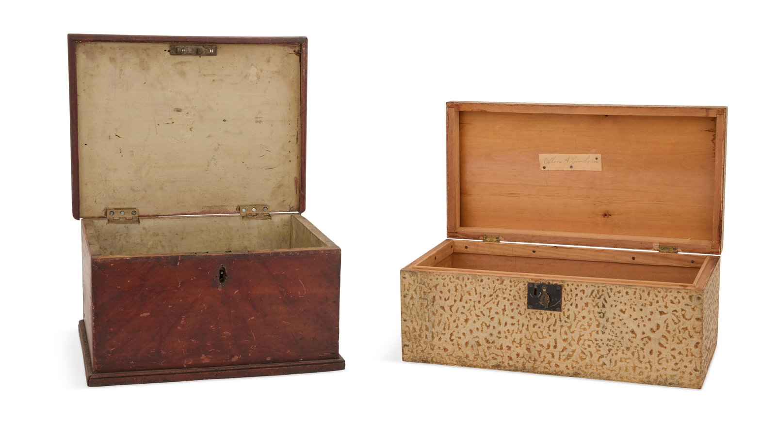 Two New England Painted Document Boxes - 2