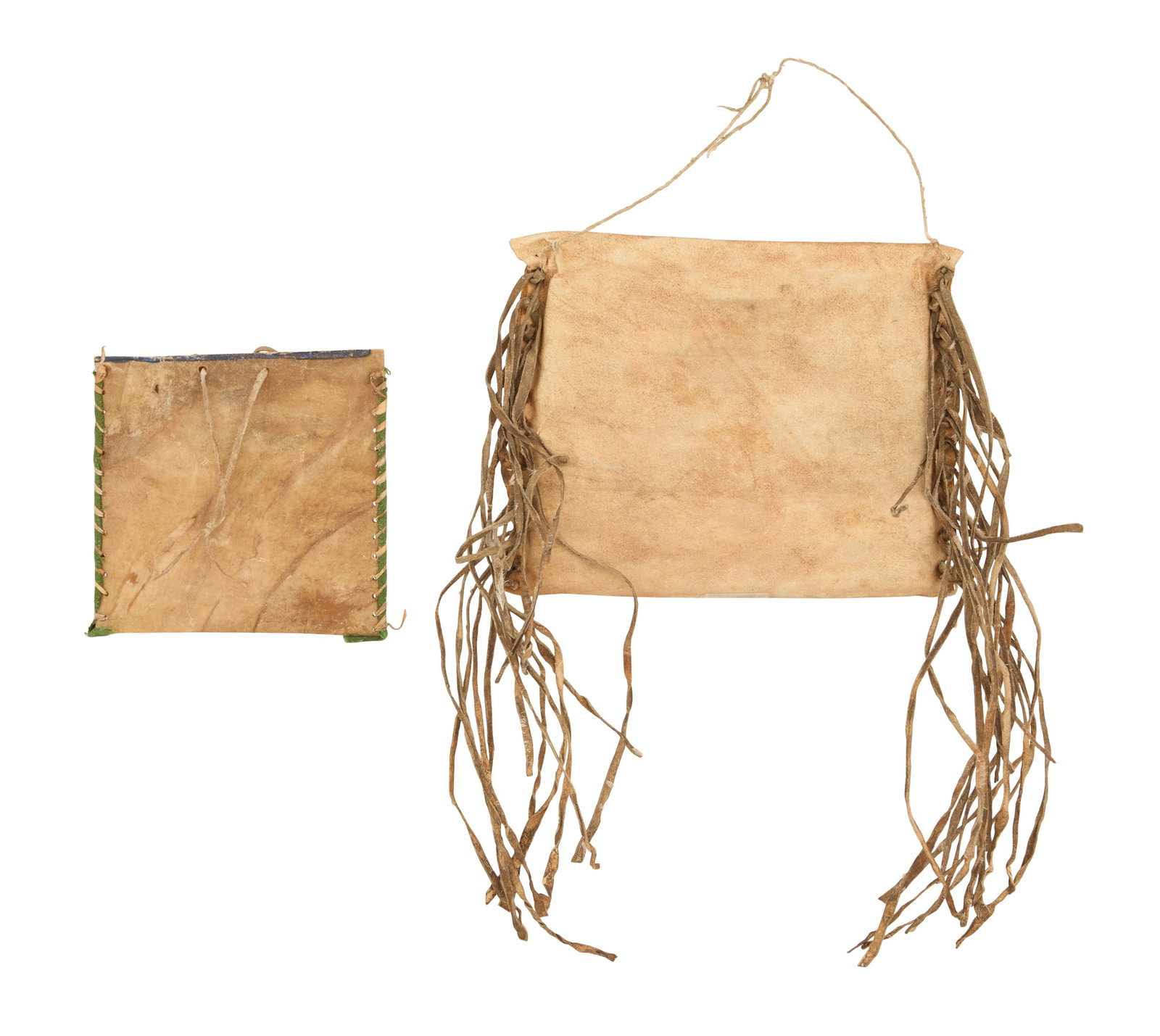Two Native American Rawhide Flat Case Parfleches - 2
