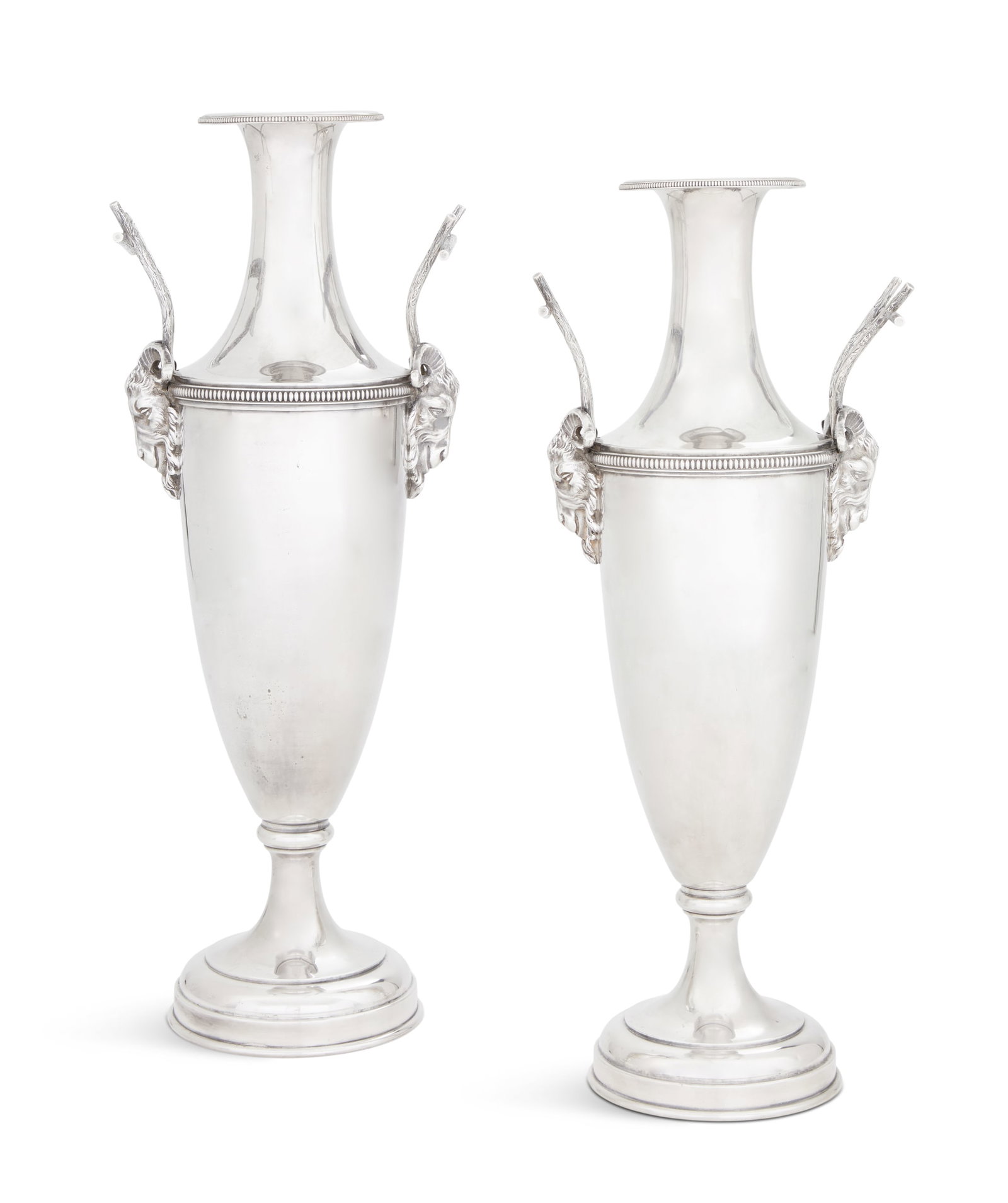 Pair of Neoclassical-Style Silverplate Vases (1 of 3)