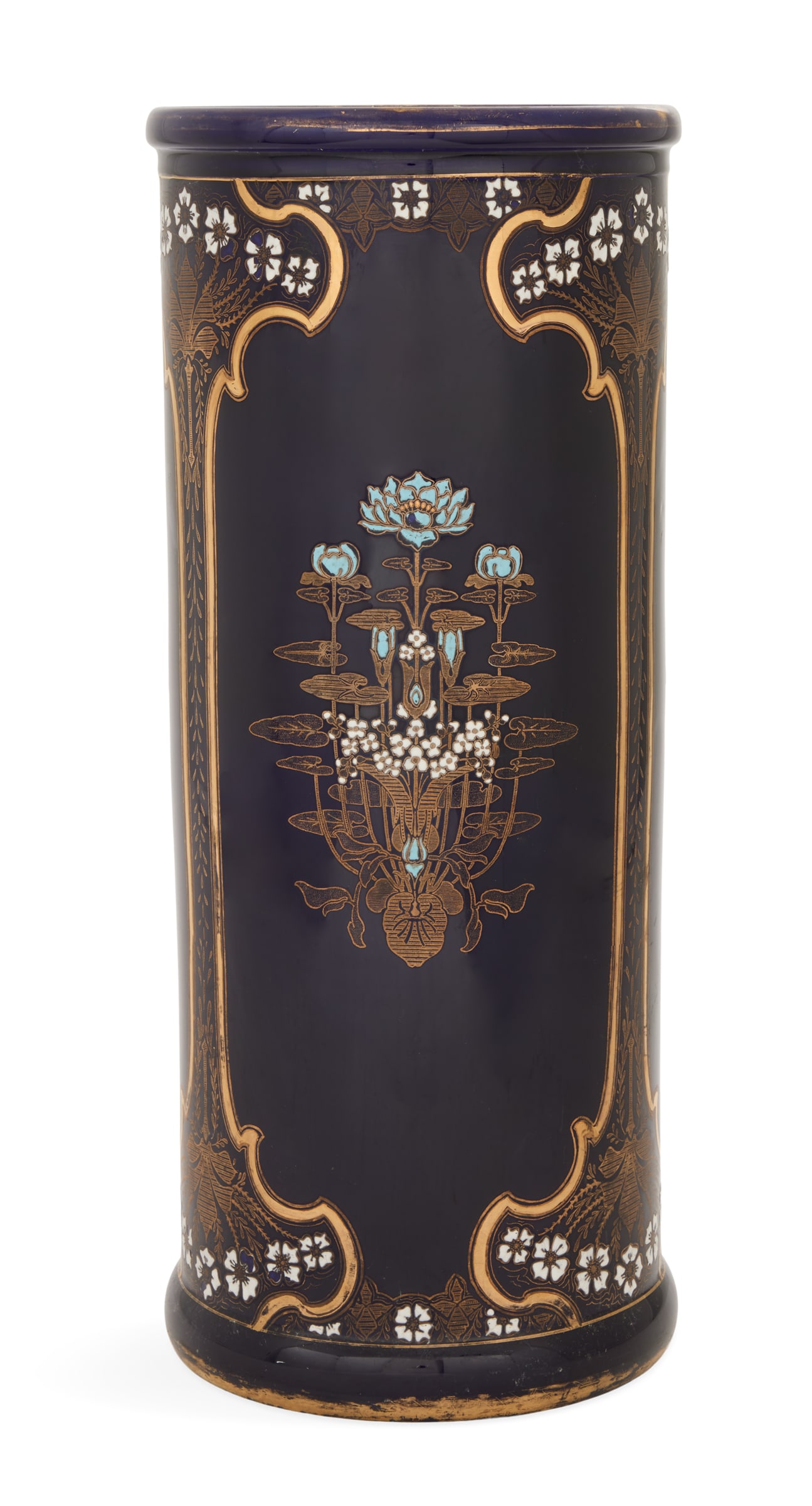 Keller & Guerin Faience "Nymphea" Umbrella Stand (1 of 3)