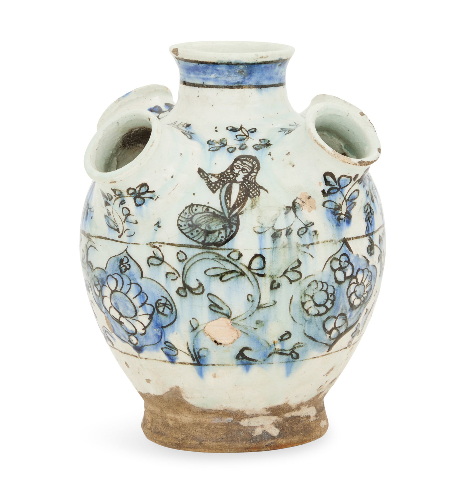Persian Qajar-Style Tin-Glazed Tulip Vase (1 of 5)