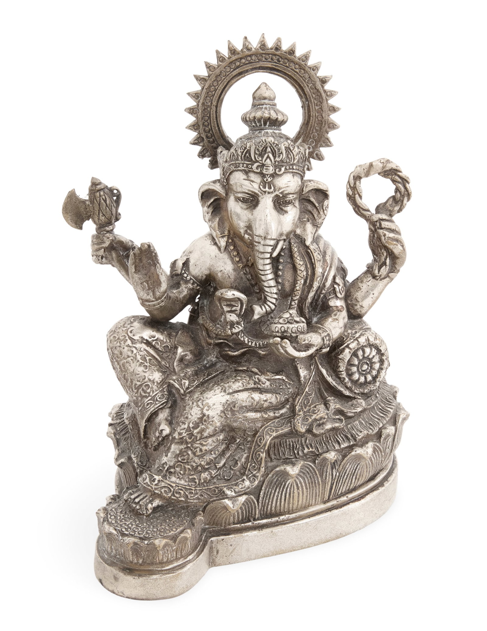 Indian Silvered Bronze of Ganesha (1 of 3)
