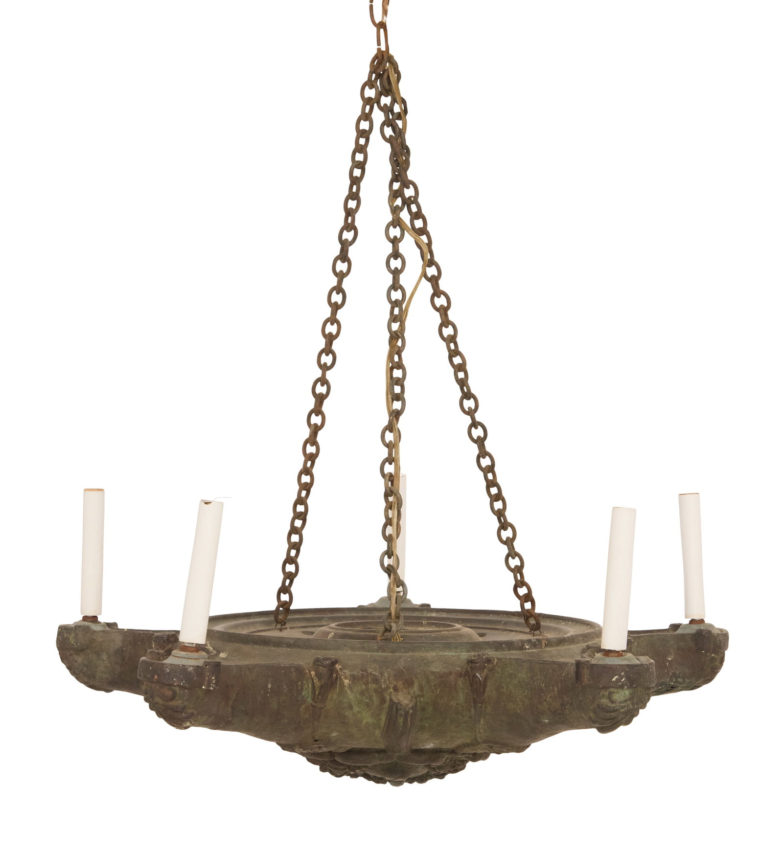 Italian Grand Tour Patinated Brass Chandelier (1 of 1)