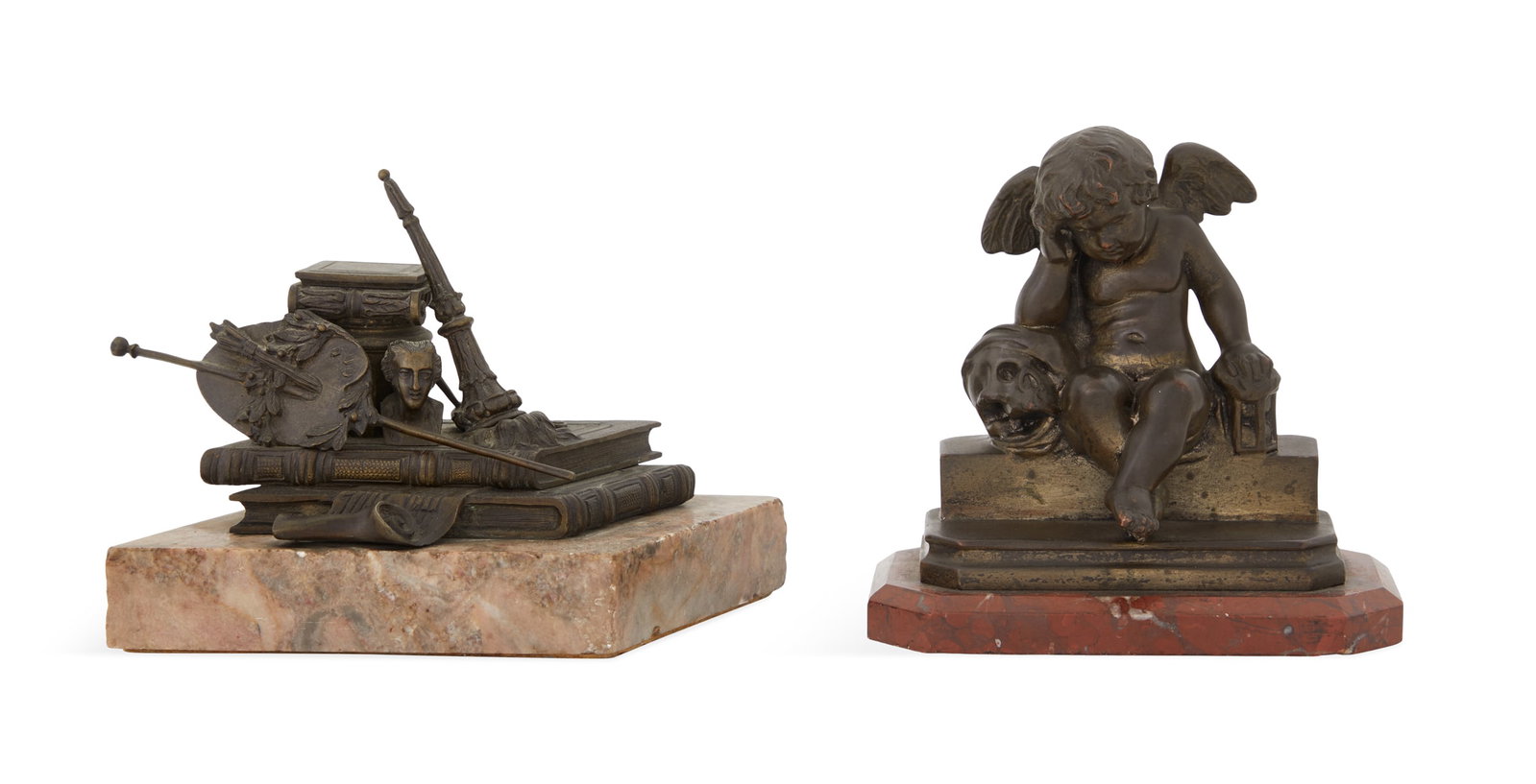Two Grand Tour Bronze and Marble Objects (1 of 3)
