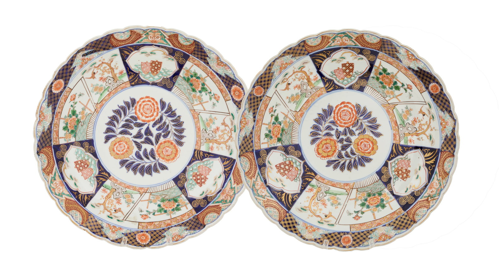 Pair of Japanese Imari Porcelain Chargers (1 of 3)