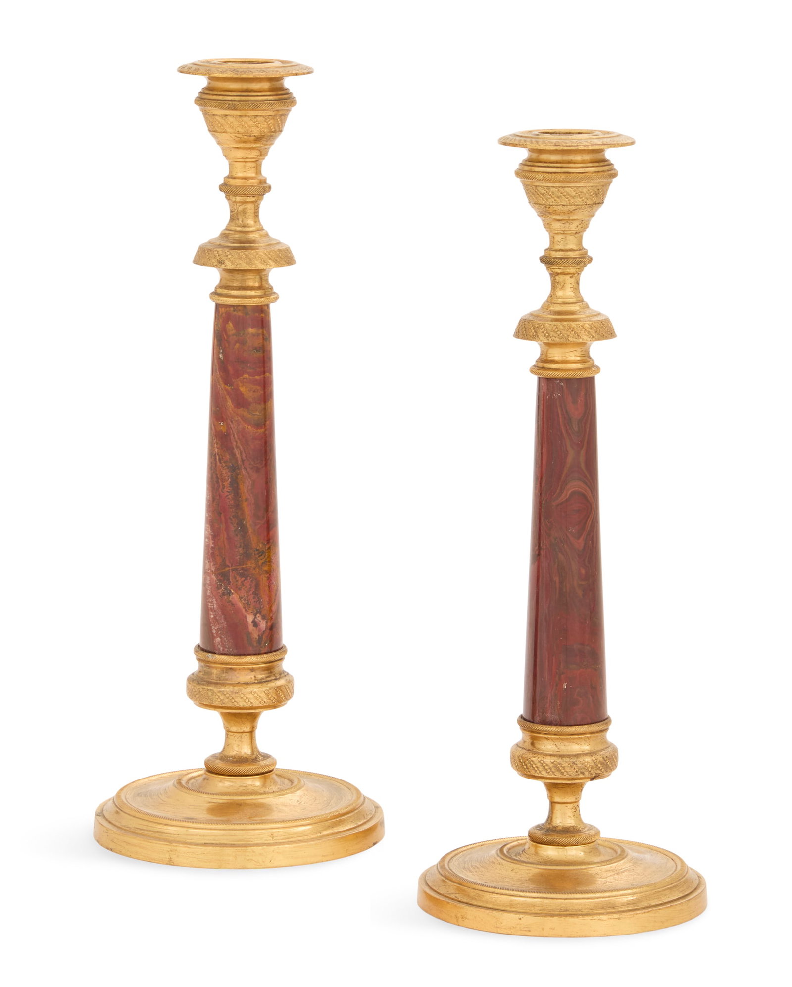 Pair of French Marble and Bronze Candlesticks (1 of 2)