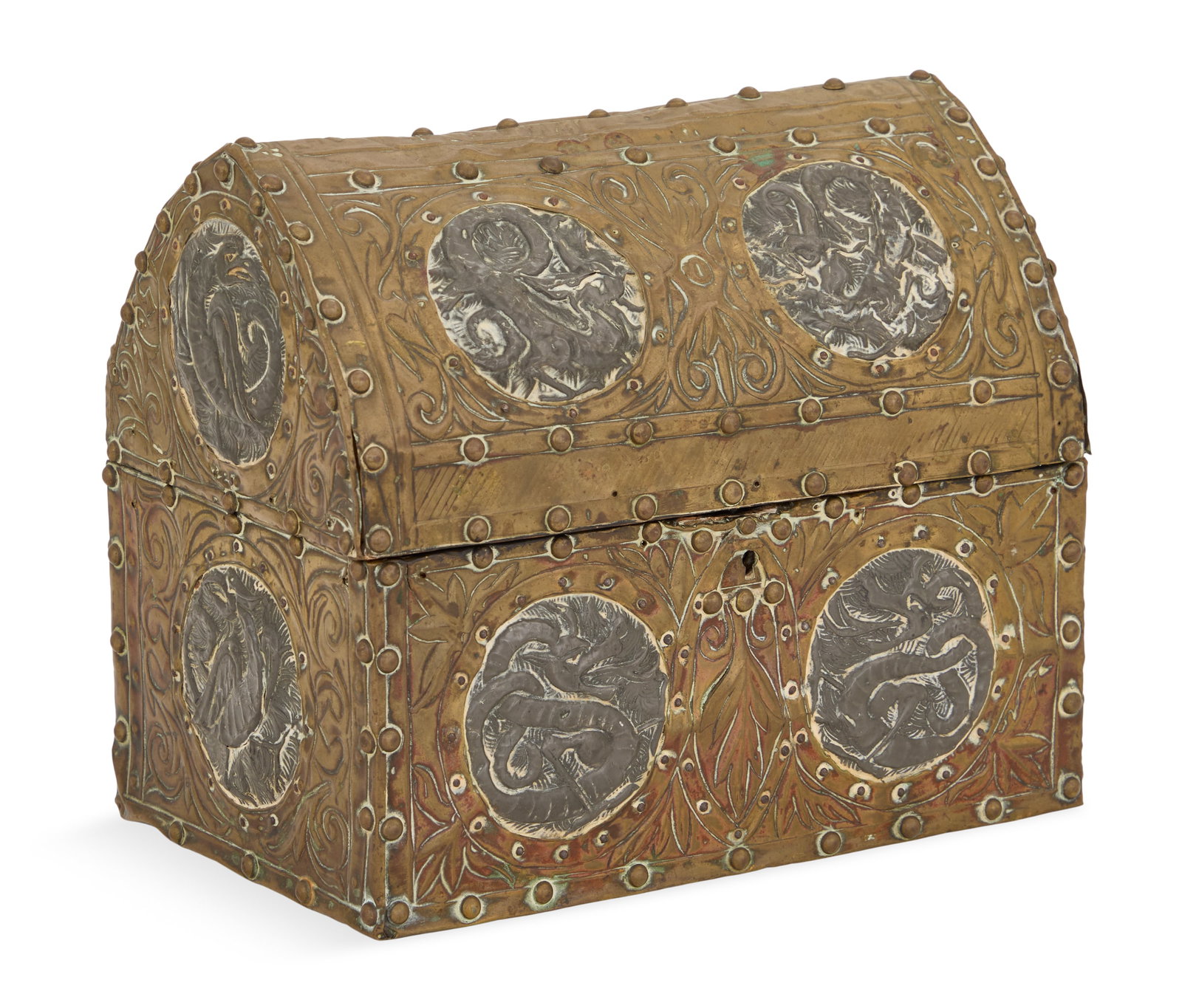 English Brass and Tin-Clad Coffer (1 of 5)