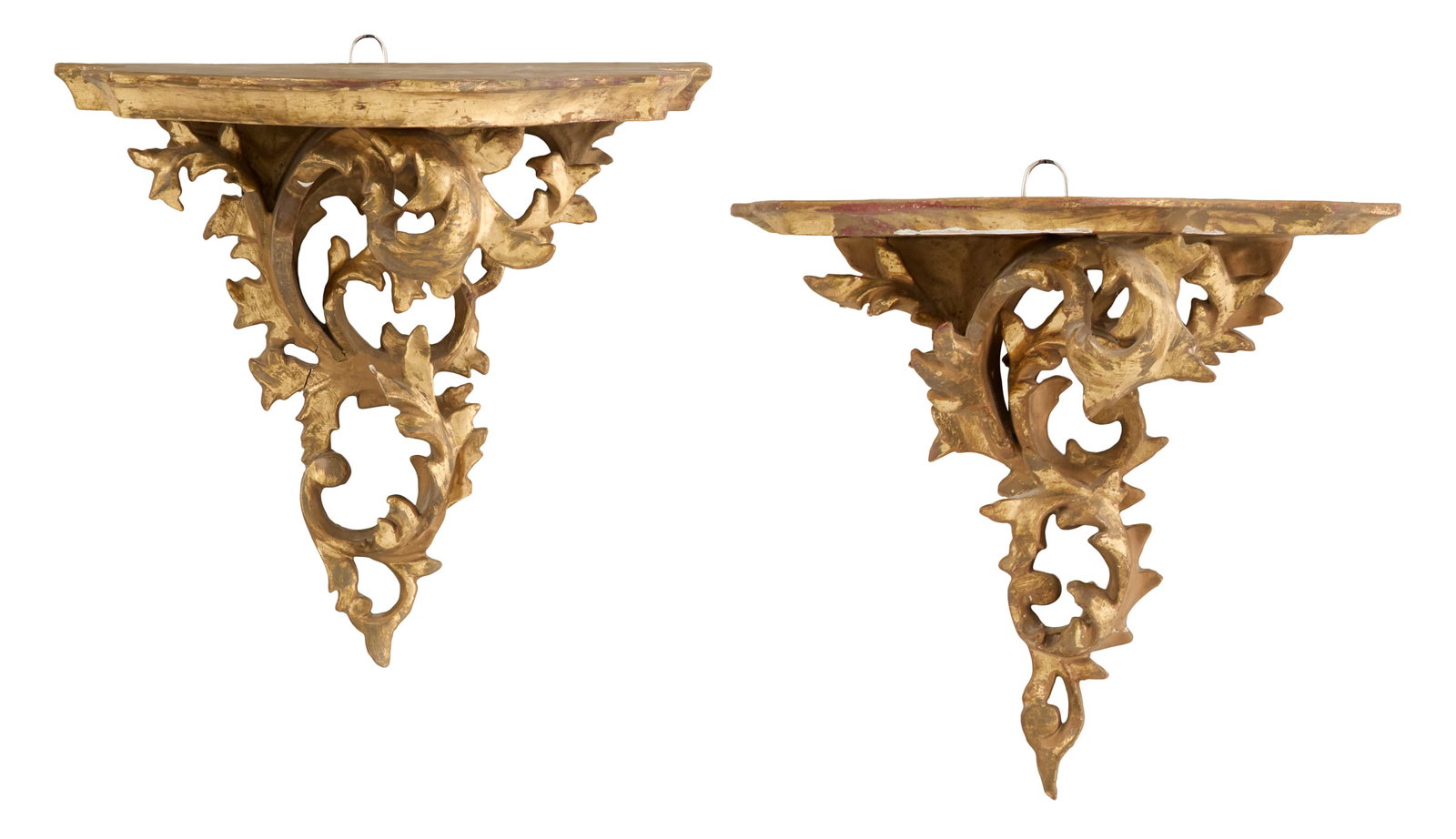 Two Italian Graduated Giltwood Brackets (1 of 5)