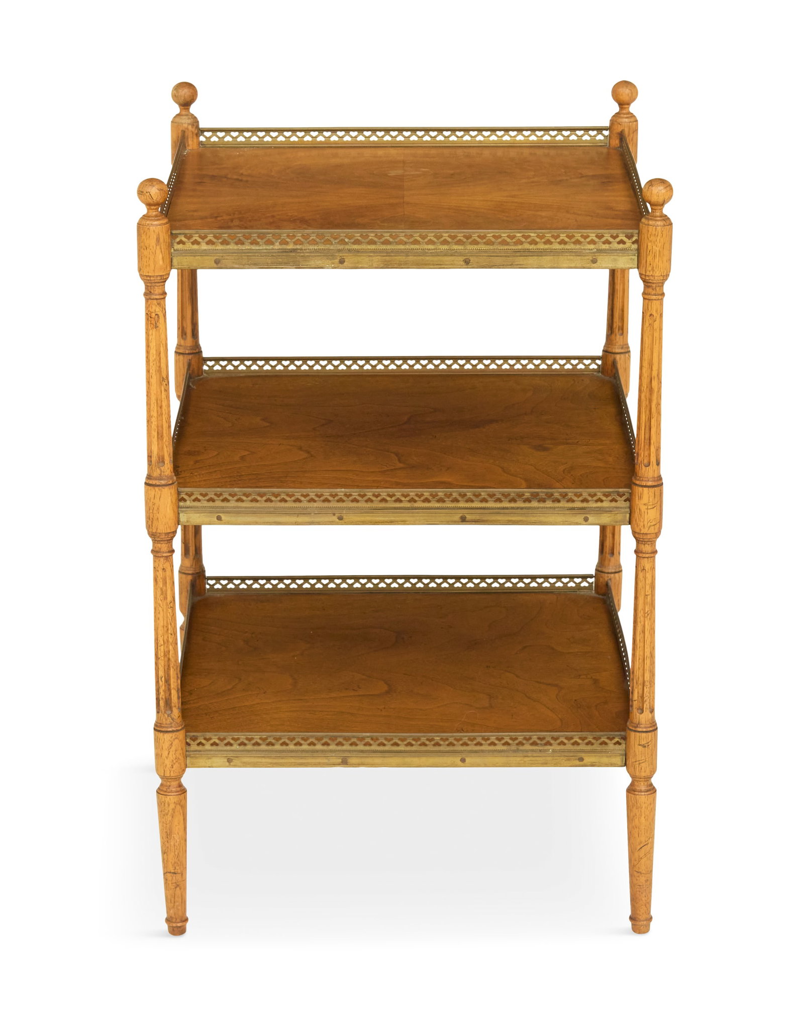 French Oak and Walnut Three-Tier Etagere (1 of 3)