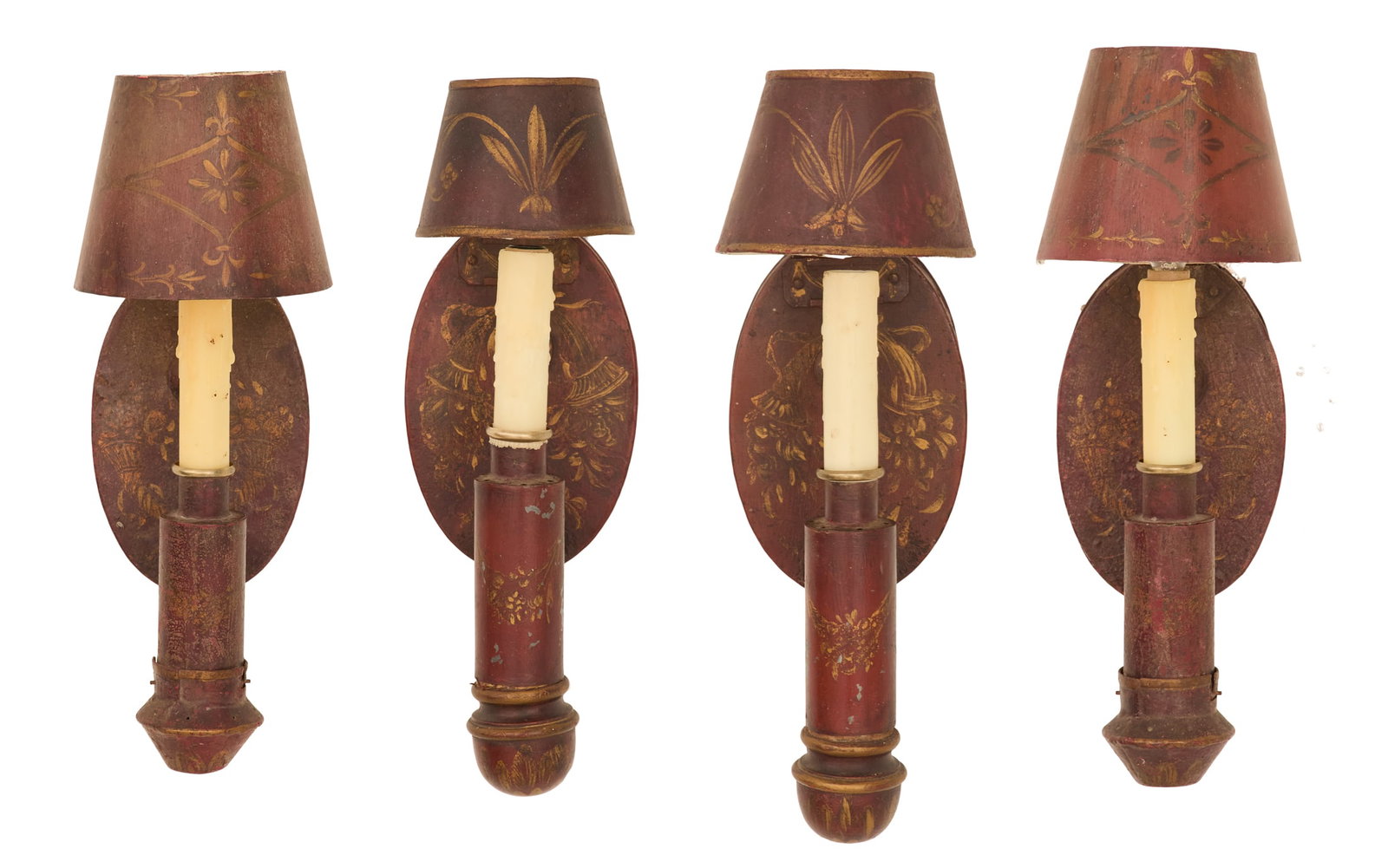 Suite of Four Empire-Style Tole Sconces (1 of 9)